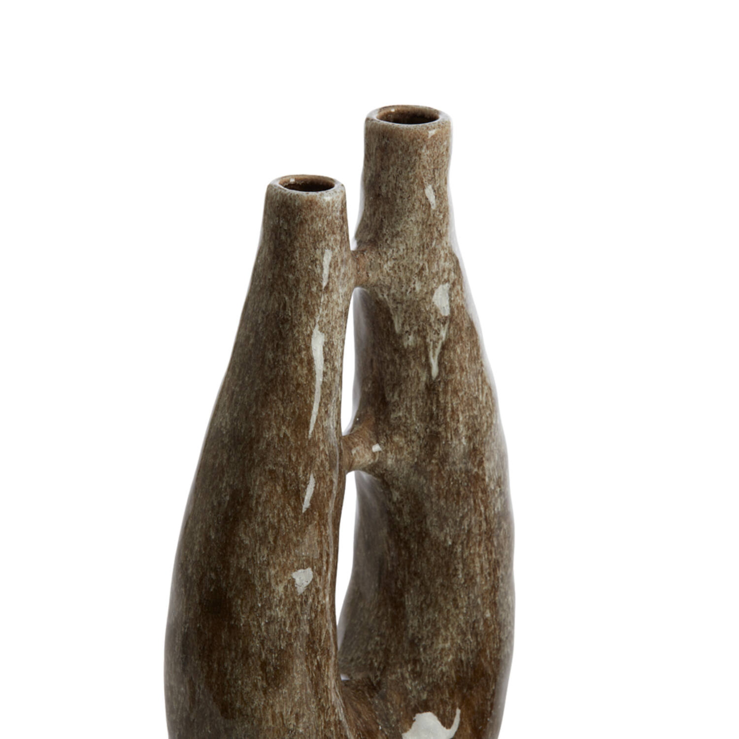 Vase deco 22x11x41 cm KATHA ceramics shiny brown