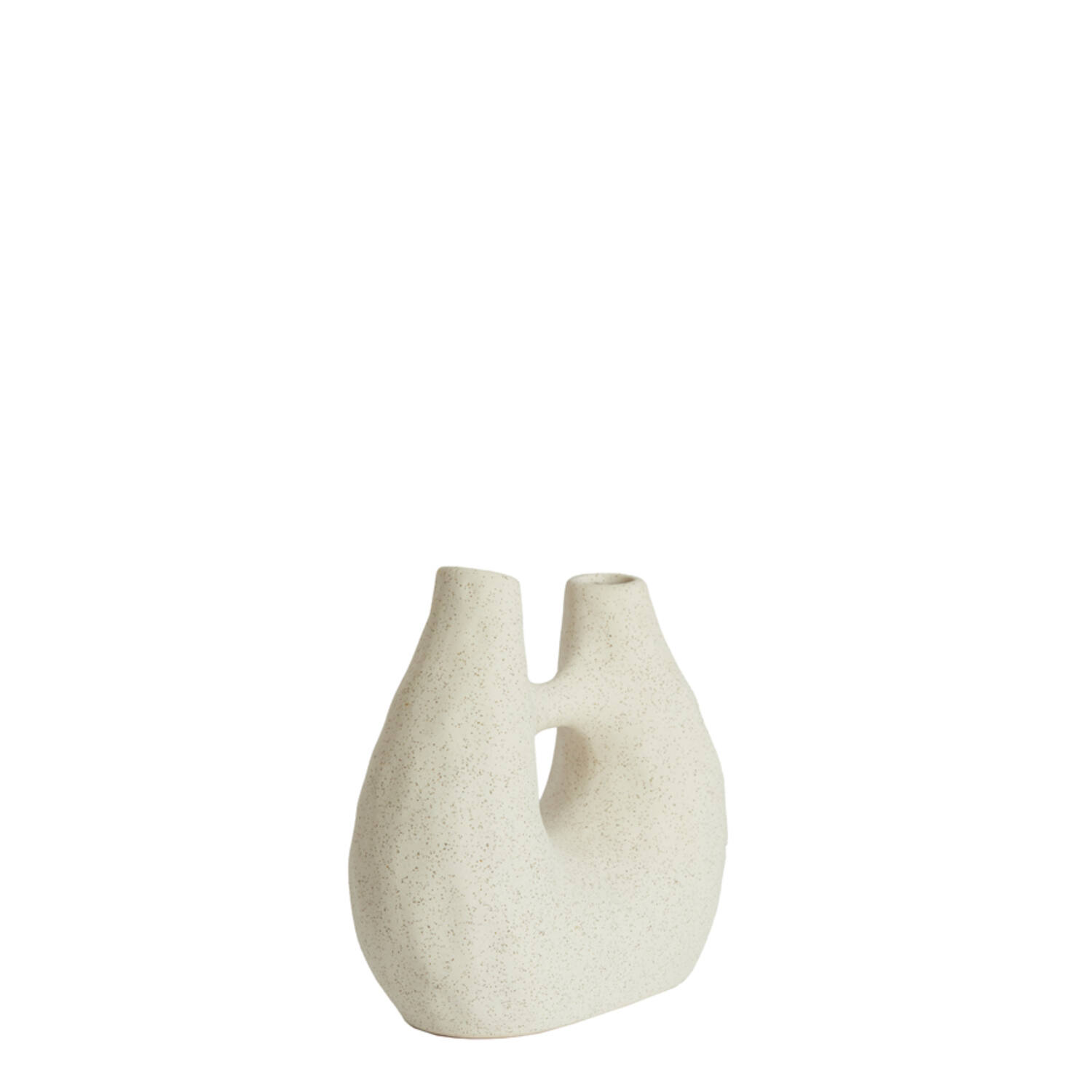 Vaas deco 24,5x11x21,5 cm KATHA keramiek mat crème