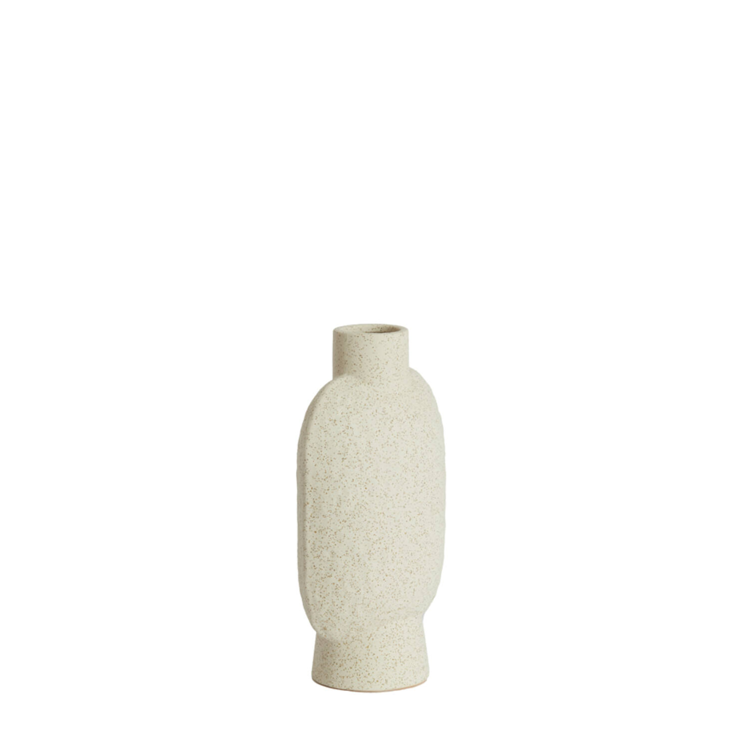 Vaas deco 15,5x10x28,5 cm NAMTU keramiek mat crème
