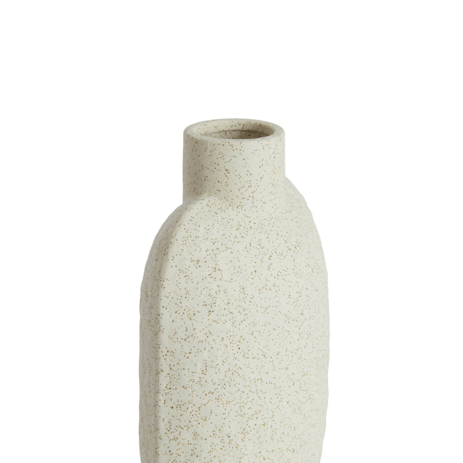 Vaas deco 15,5x10x28,5 cm NAMTU keramiek mat crème