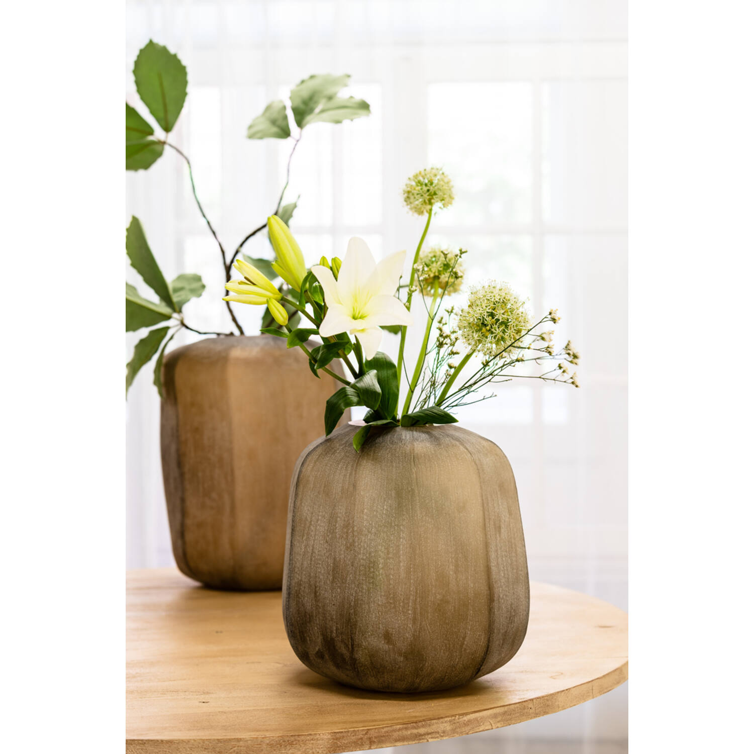 Vaas Ø33x42 cm PACENGO glas donker bruin