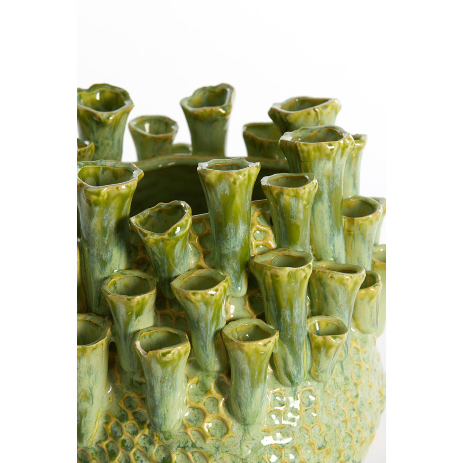 Vaas deco Ø27,5x27,5 cm KYRAL keramiek mint groen