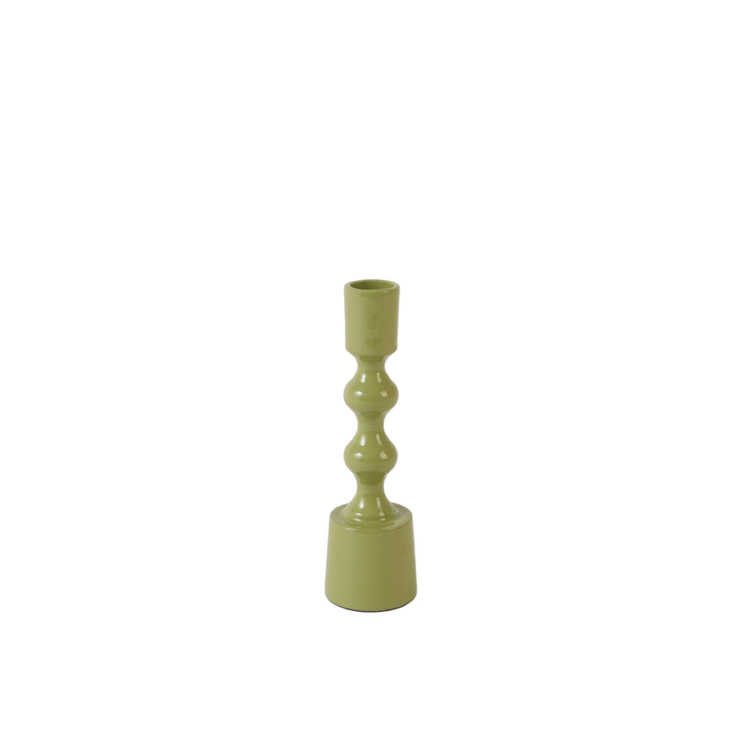 Candle stick Ø4,5x16 cm BABIMO shiny light green