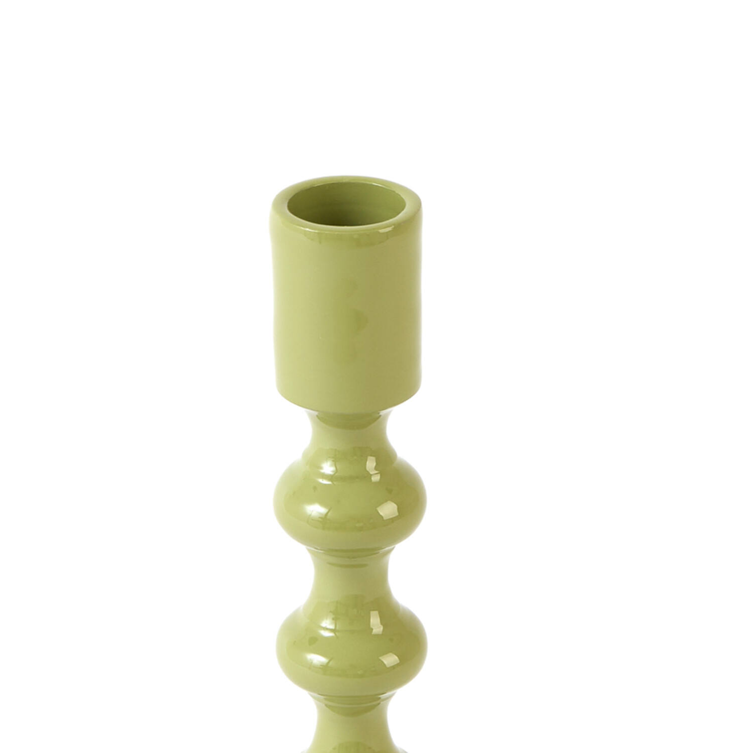 Candle stick Ø4,5x16 cm BABIMO shiny light green