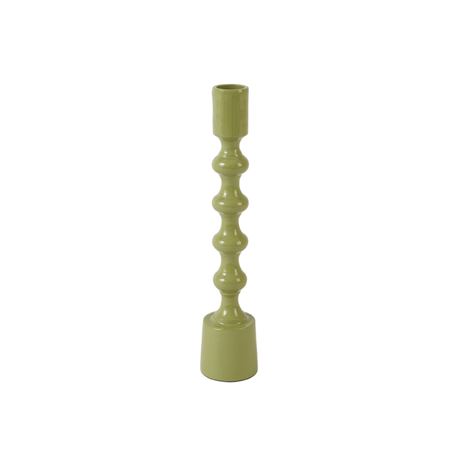 Candle stick Ø4,5x24 cm BABIMO shiny light green