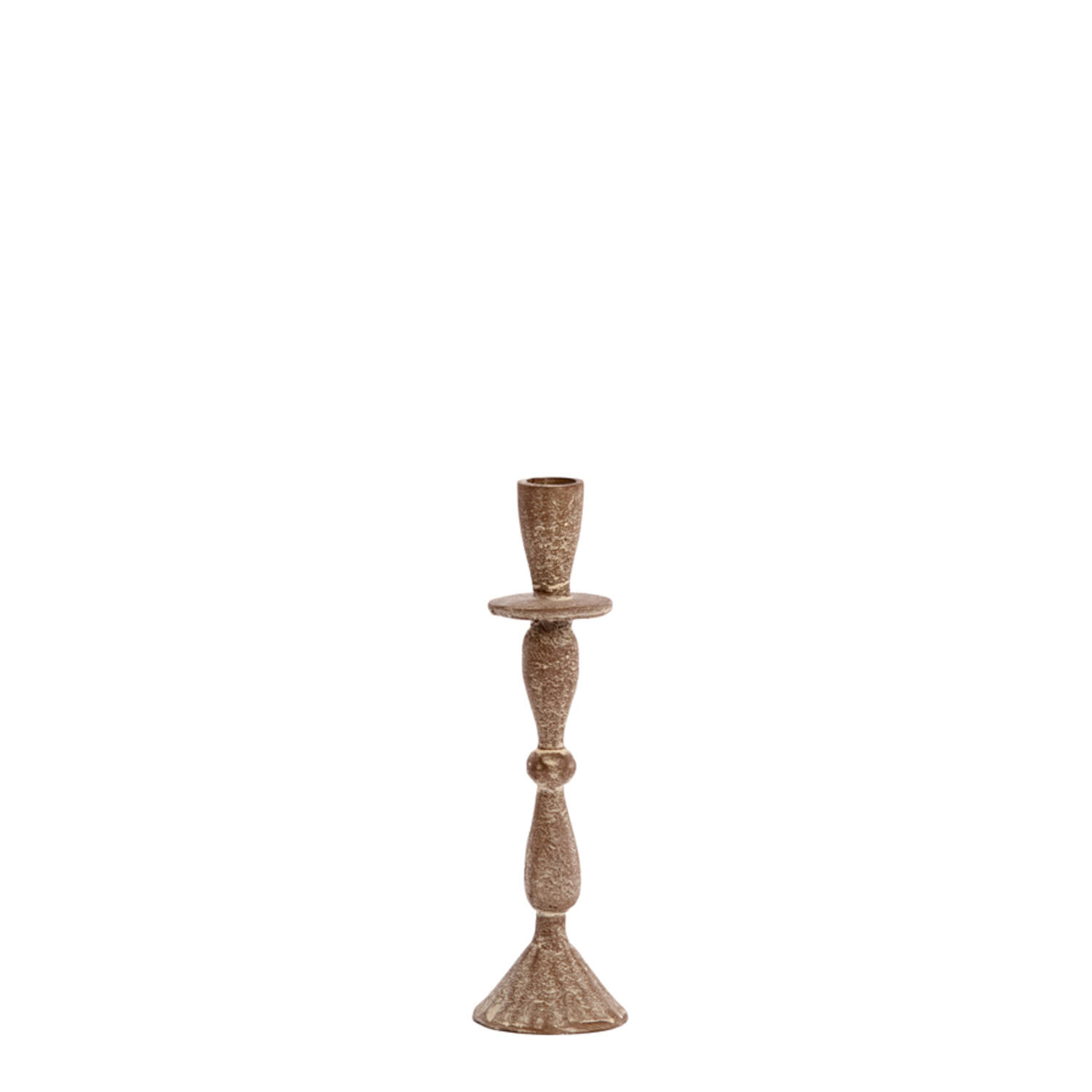 Candle stick Ø7x24,5 cm CASANDRA antique brown-grey