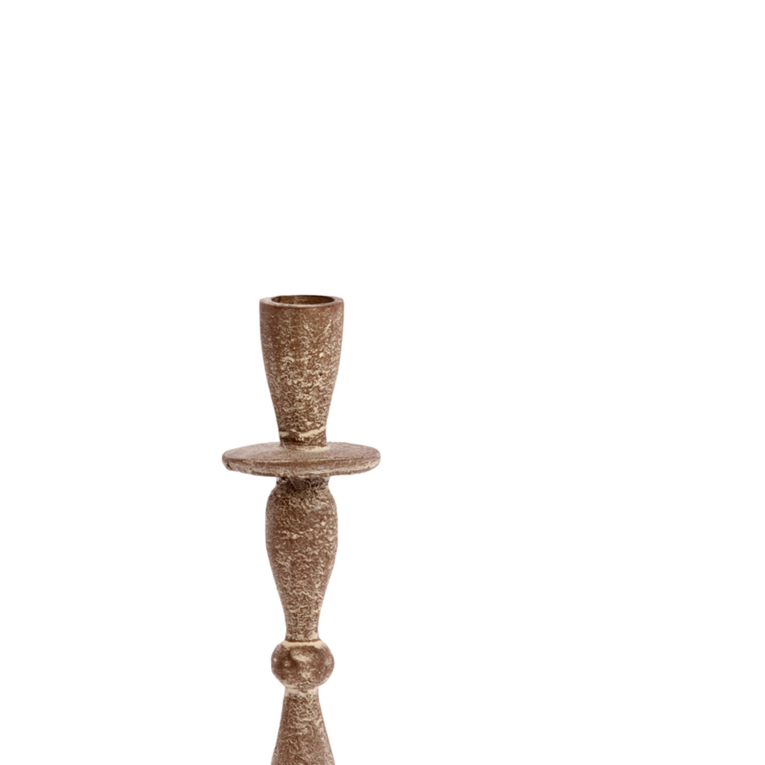 Candle stick Ø7x24,5 cm CASANDRA antique brown-grey