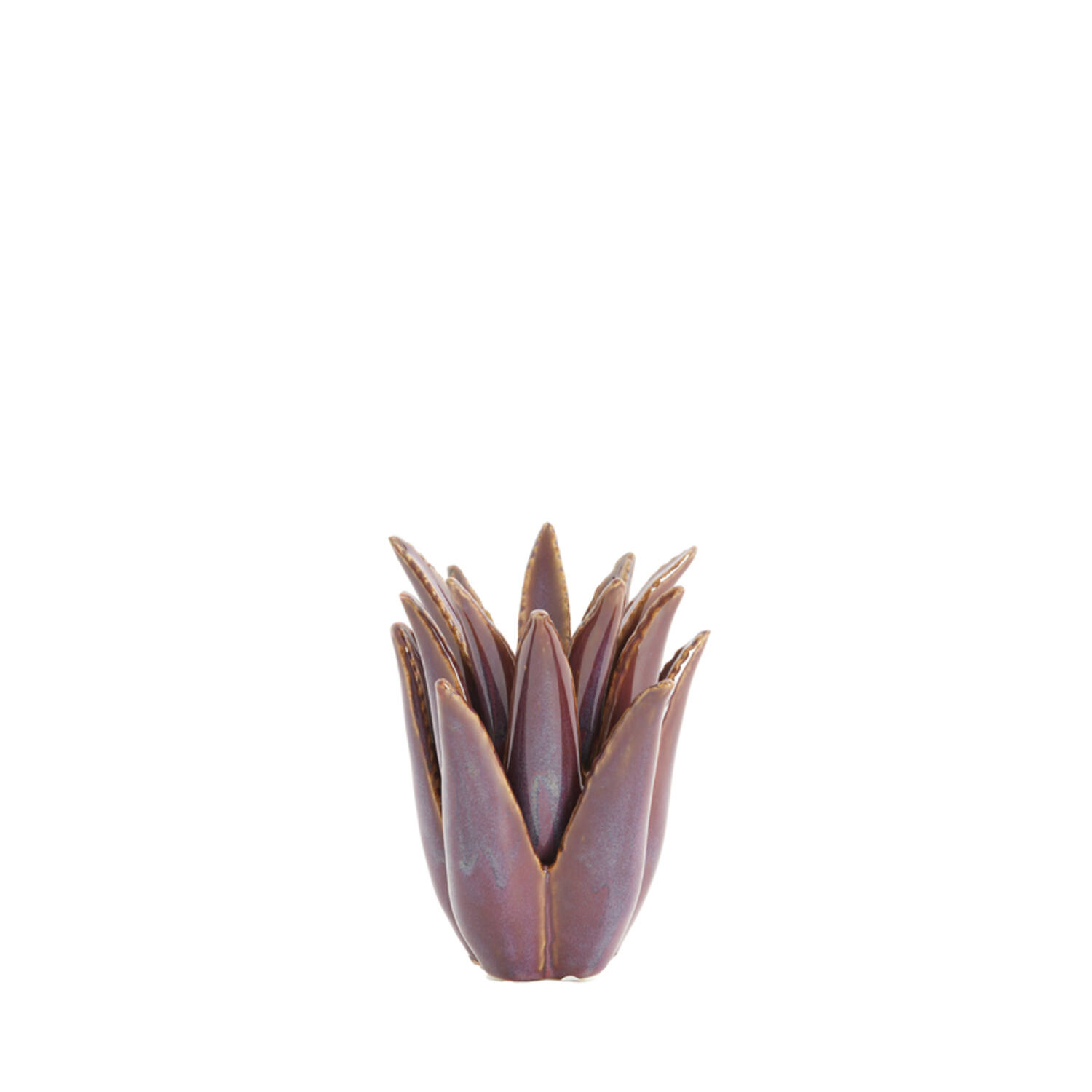Candle stick Ø13x16 cm CACTUS ceramics dark purple