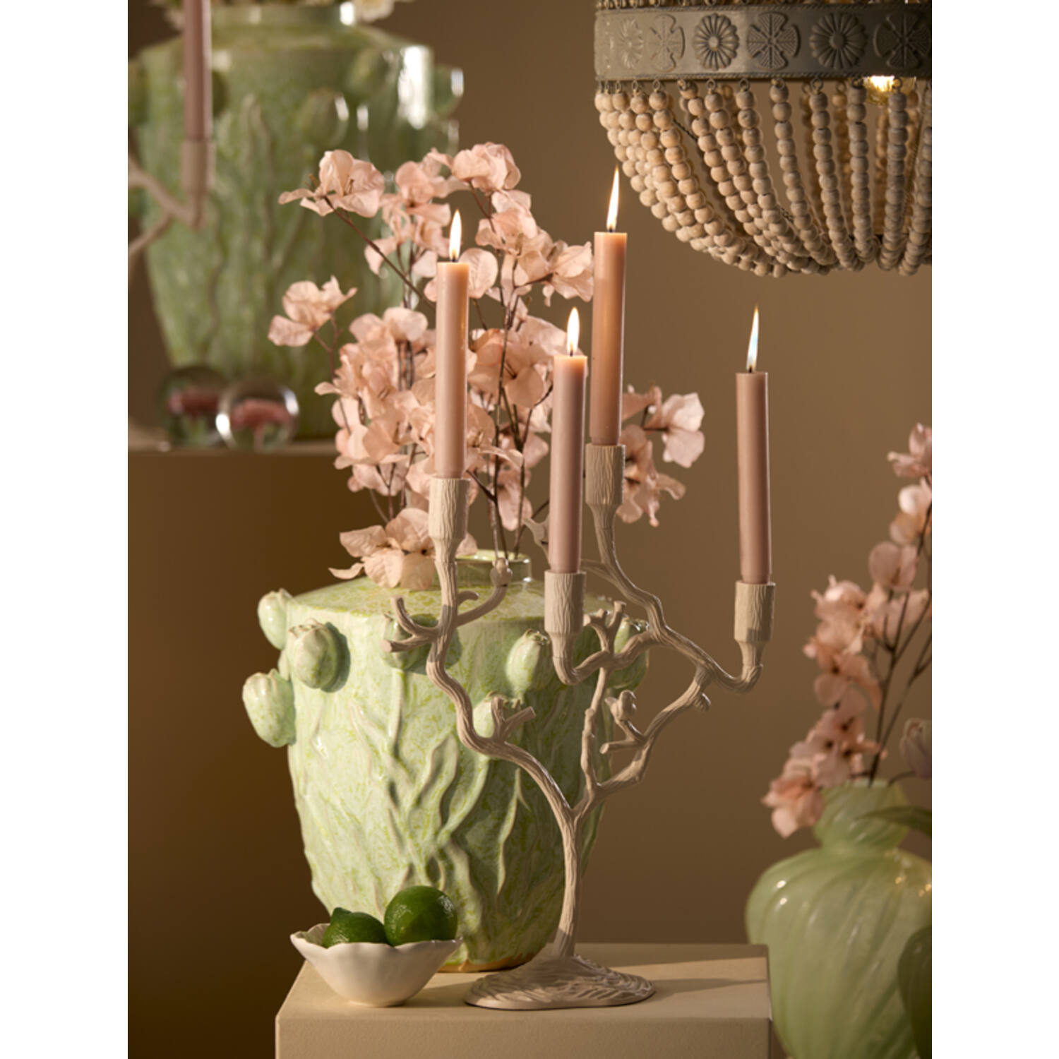 Candle stick 4L 35x14x47 cm JARDIA cream