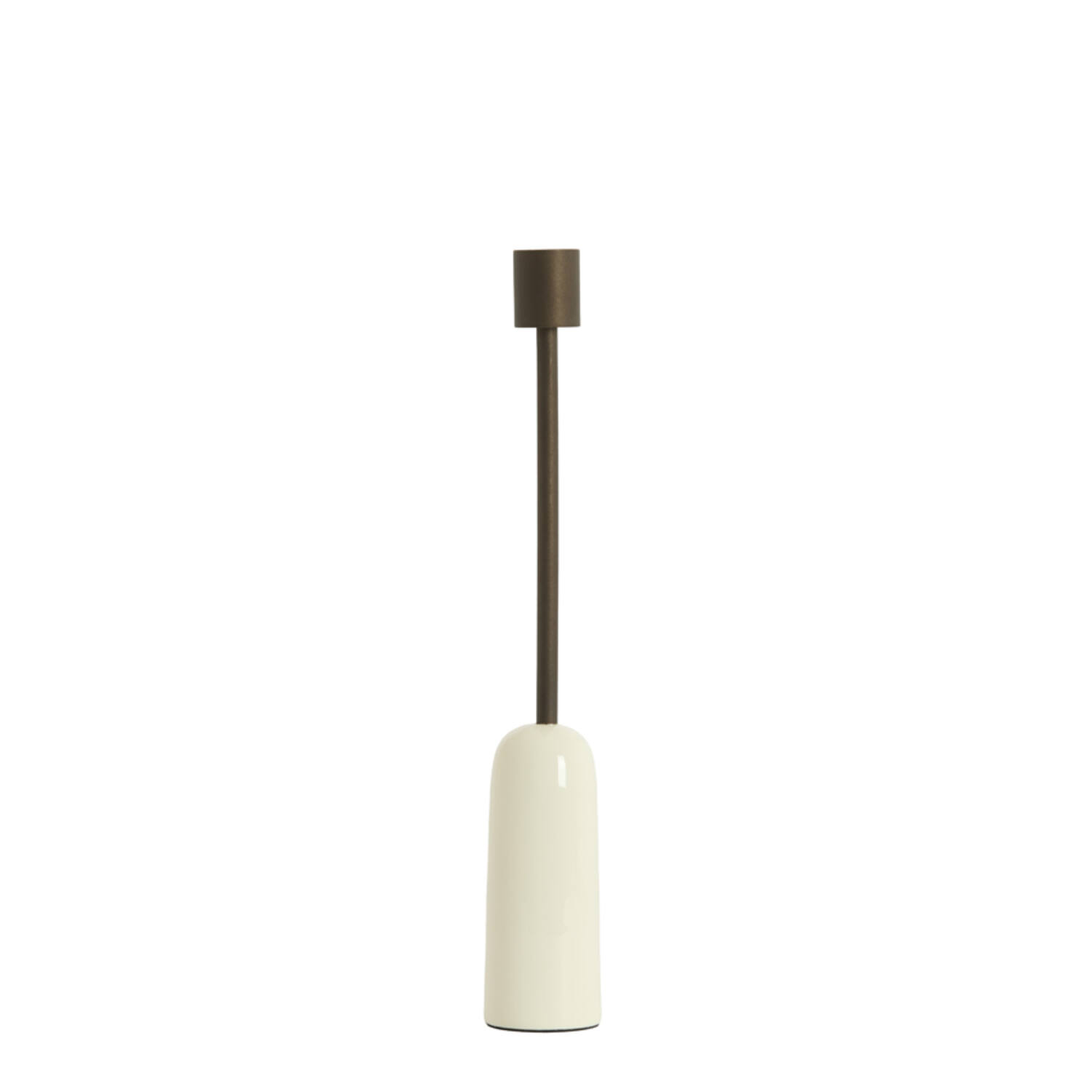 Candle stick Ø5x33,5 cm YASILO brown-bronze+shiny cream