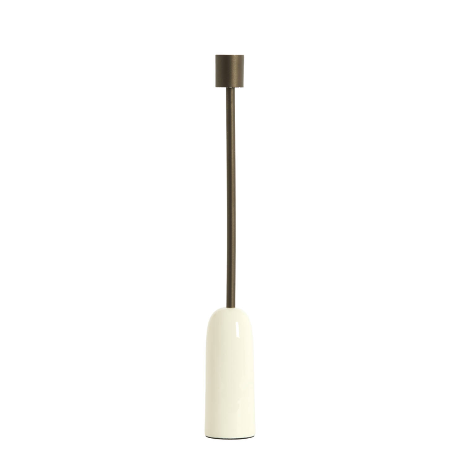 Candle stick Ø5x38 cm YASILO brown-bronze+shiny cream