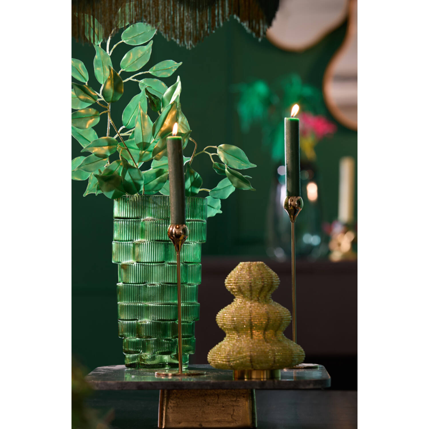 Candle stick Ø8,5x20 cm SAMUI gold