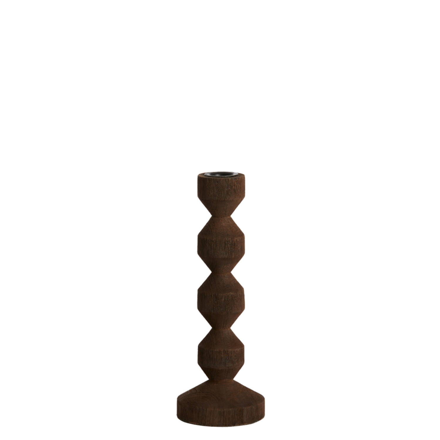 Kandelaar Ø12x25 cm DOZZA hout mat donker bruin