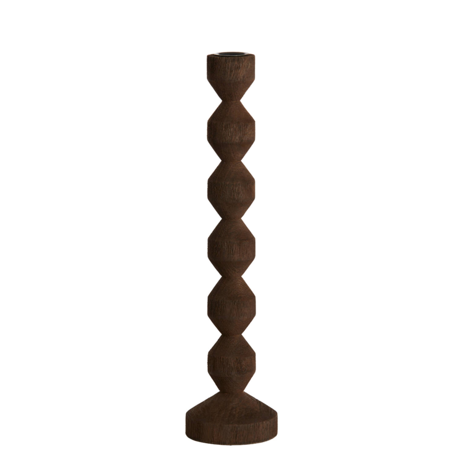 Candle stick Ø12x37 cm DOZZA wood matt dark brown