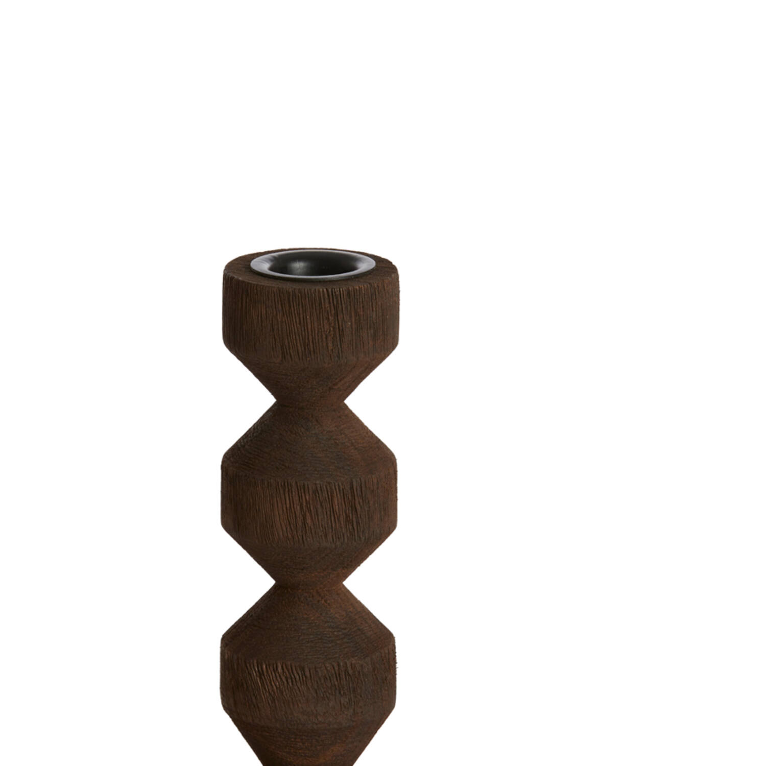 Candle stick Ø12x37 cm DOZZA wood matt dark brown