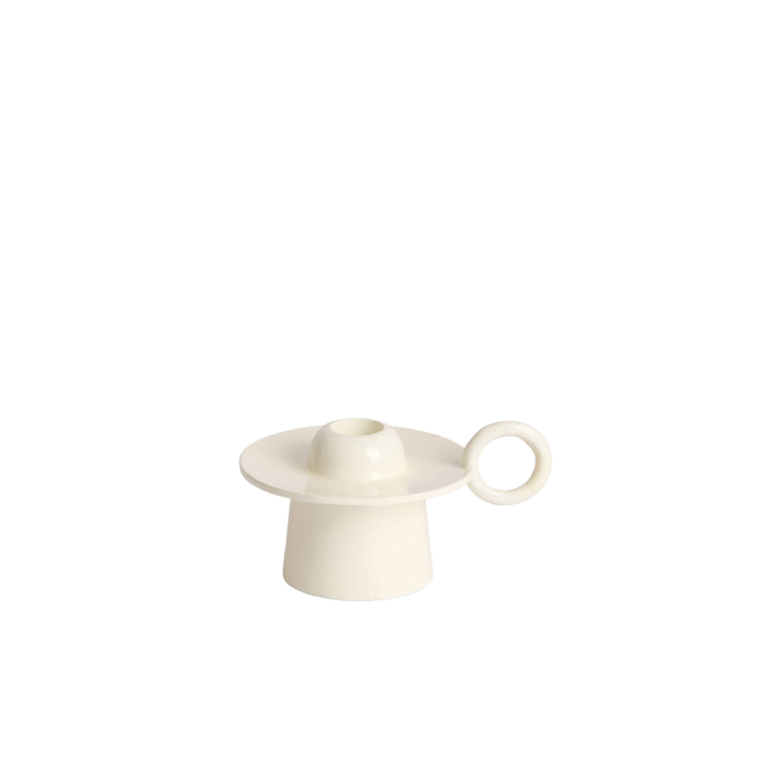 Candle stick 14x10,5x9 cm SALTILLO shiny cream