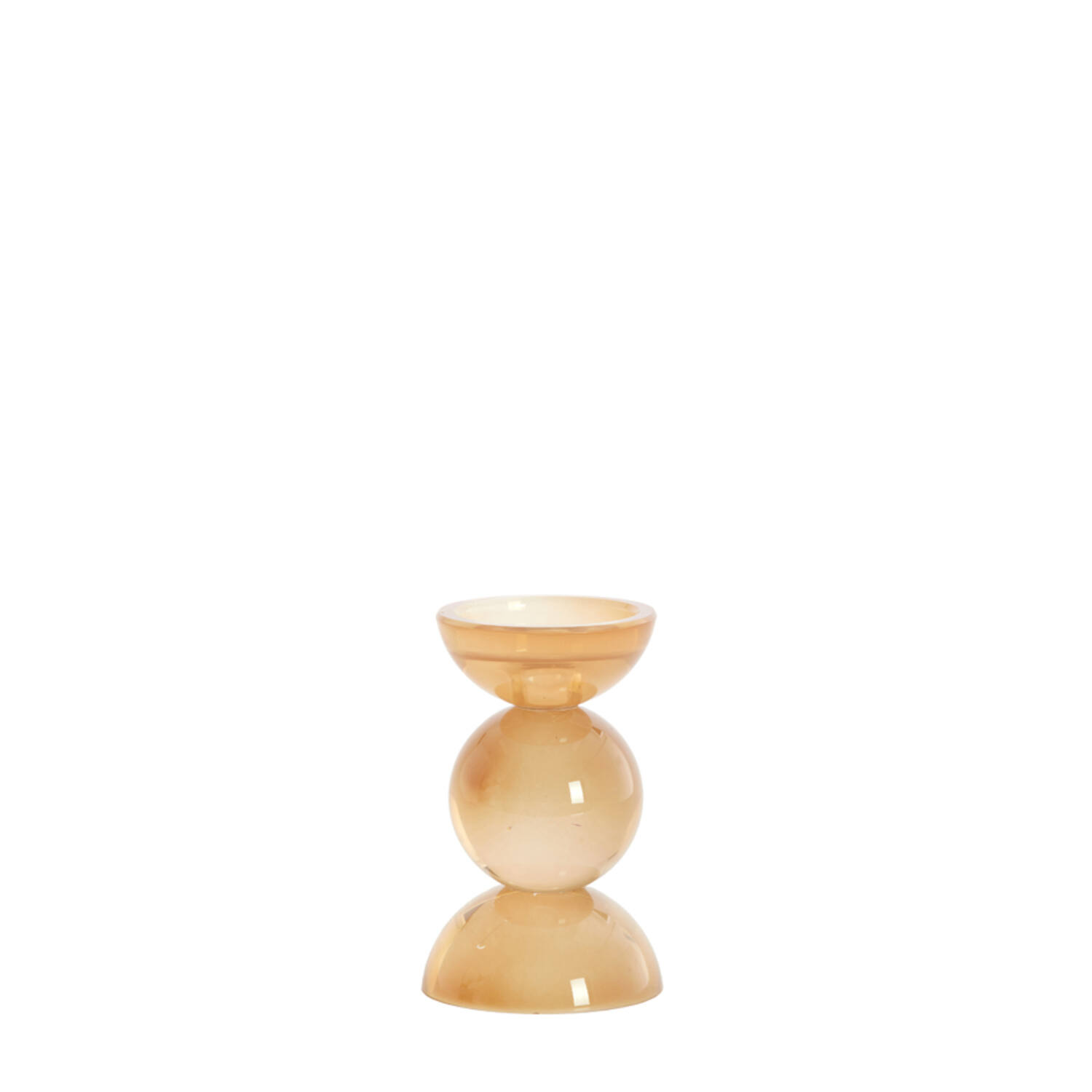 Candle stick Ø9,5x15,5 cm ITINGA glass milky amber