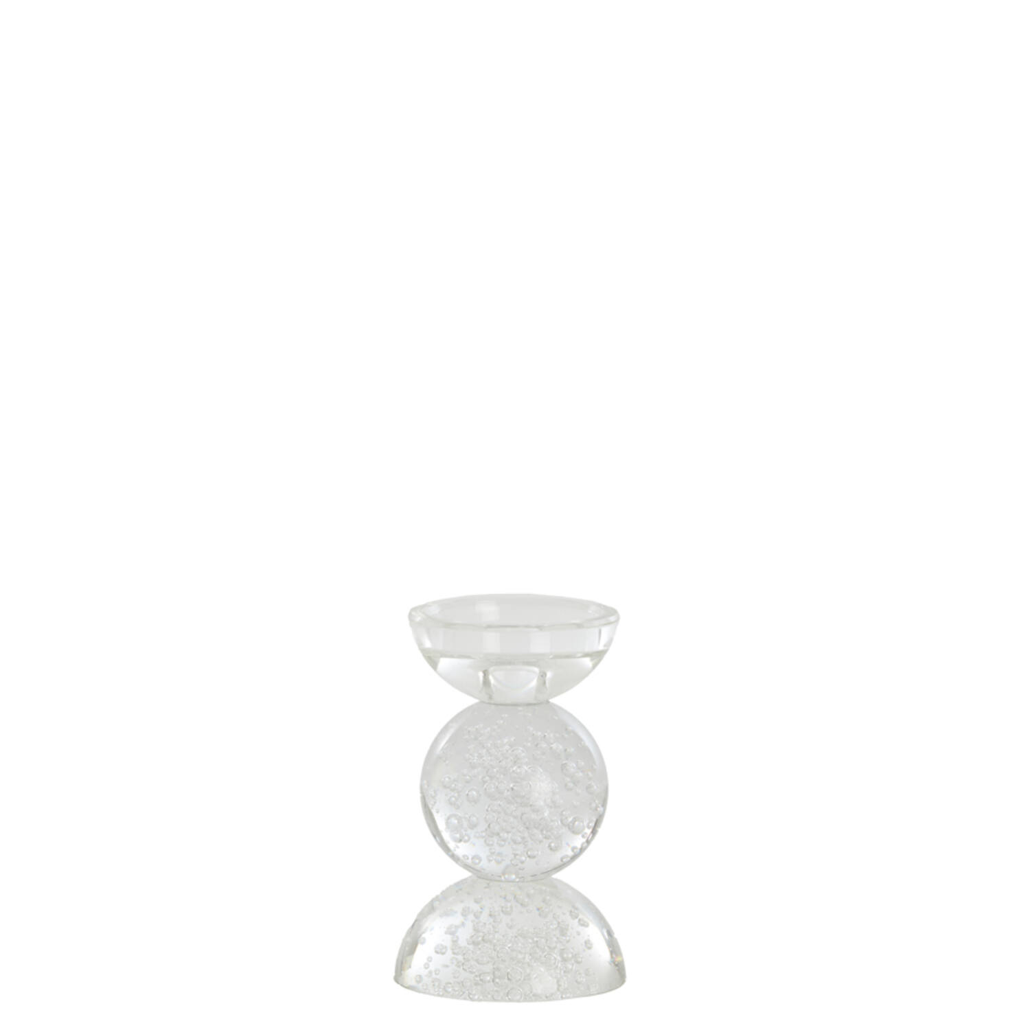 Kaarsenhouder Ø9,5x15,5 cm ITINGA glas bubbel helder