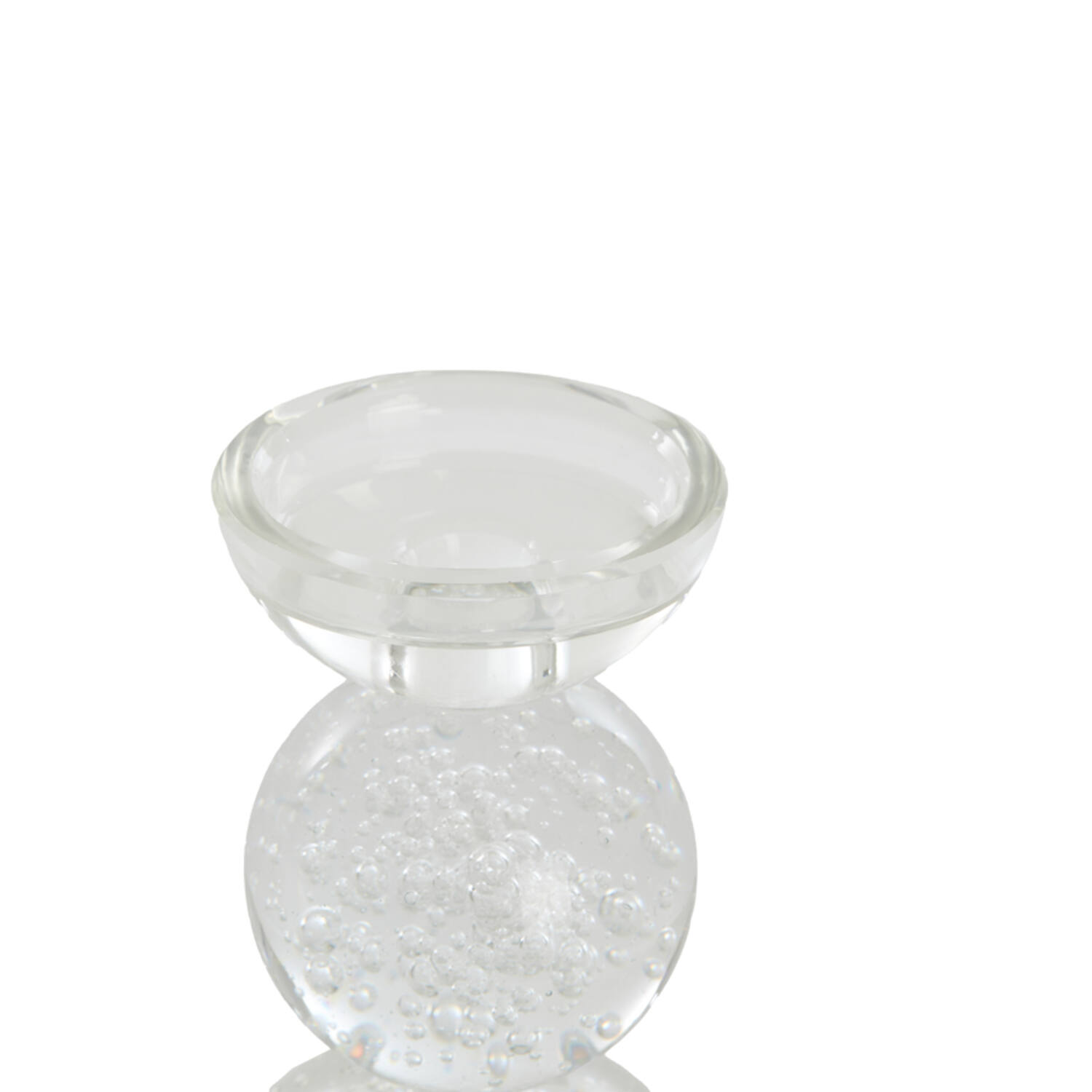 Kaarsenhouder Ø9,5x15,5 cm ITINGA glas bubbel helder