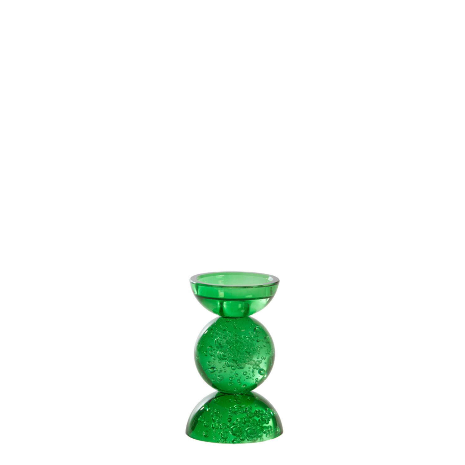Kaarsenhouder Ø9,5x15,5 cm ITINGA glas bubbel groen