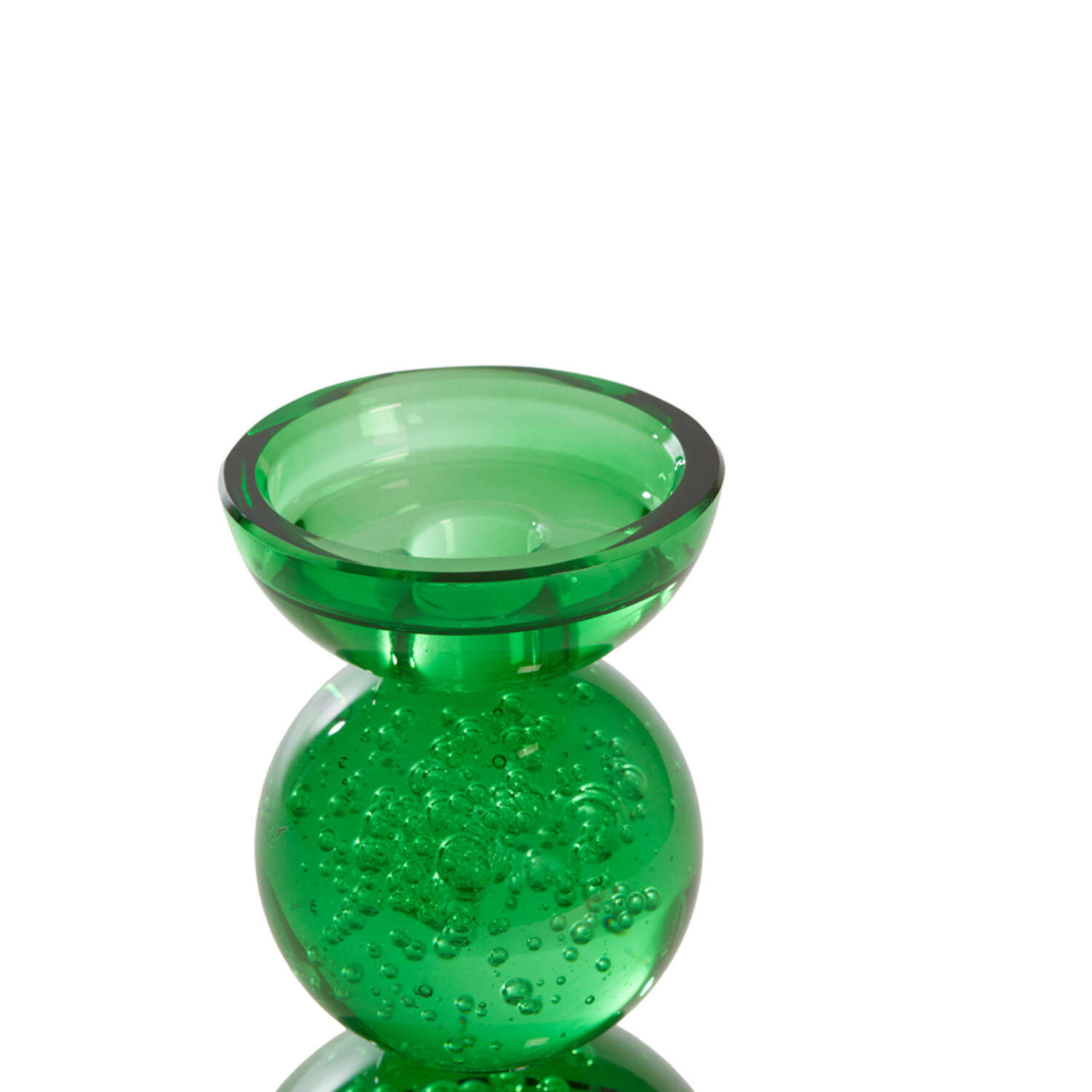 Kaarsenhouder Ø9,5x15,5 cm ITINGA glas bubbel groen