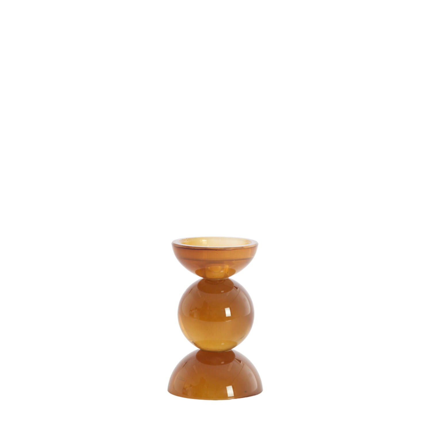 Candle stick Ø9,5x15,5 cm ITINGA glass milky dark brown