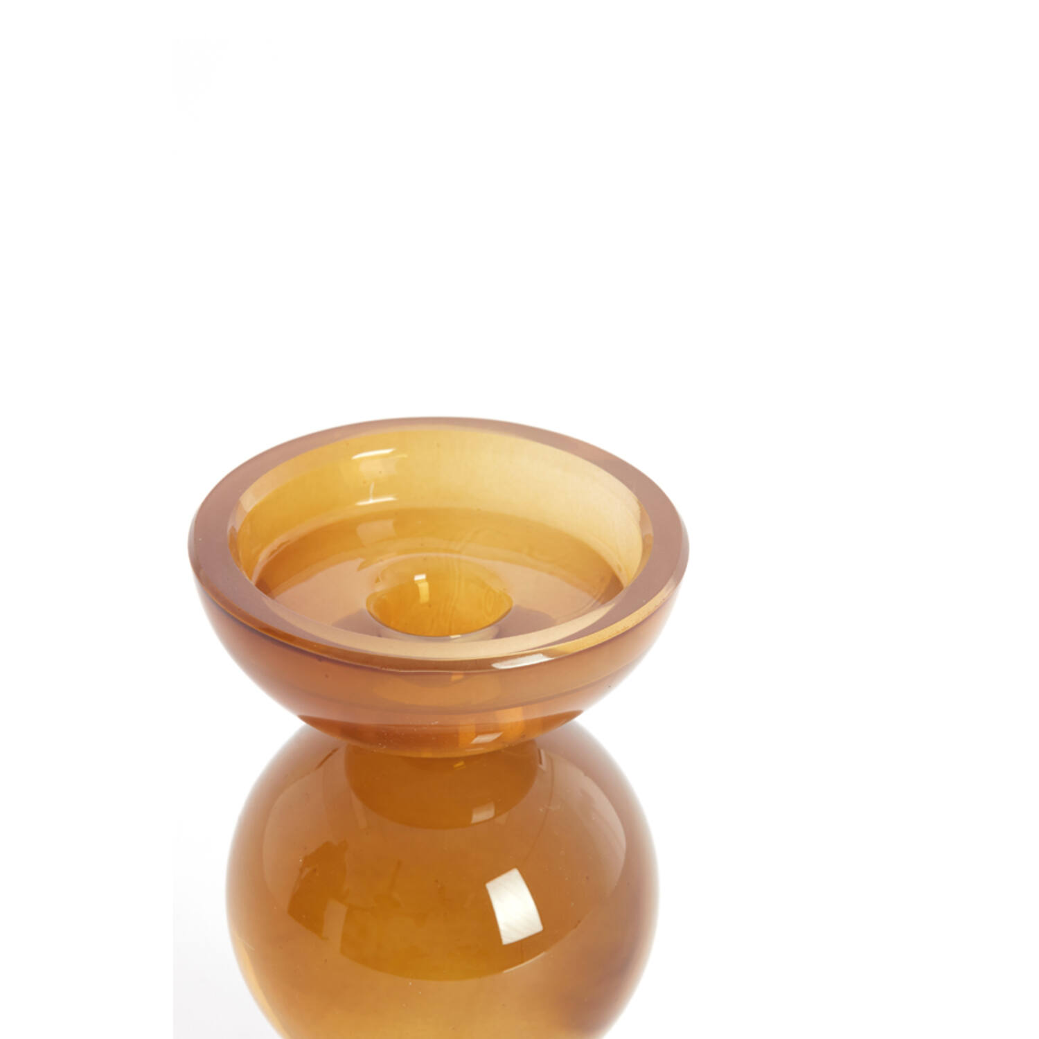 Candle stick Ø9,5x15,5 cm ITINGA glass milky dark brown