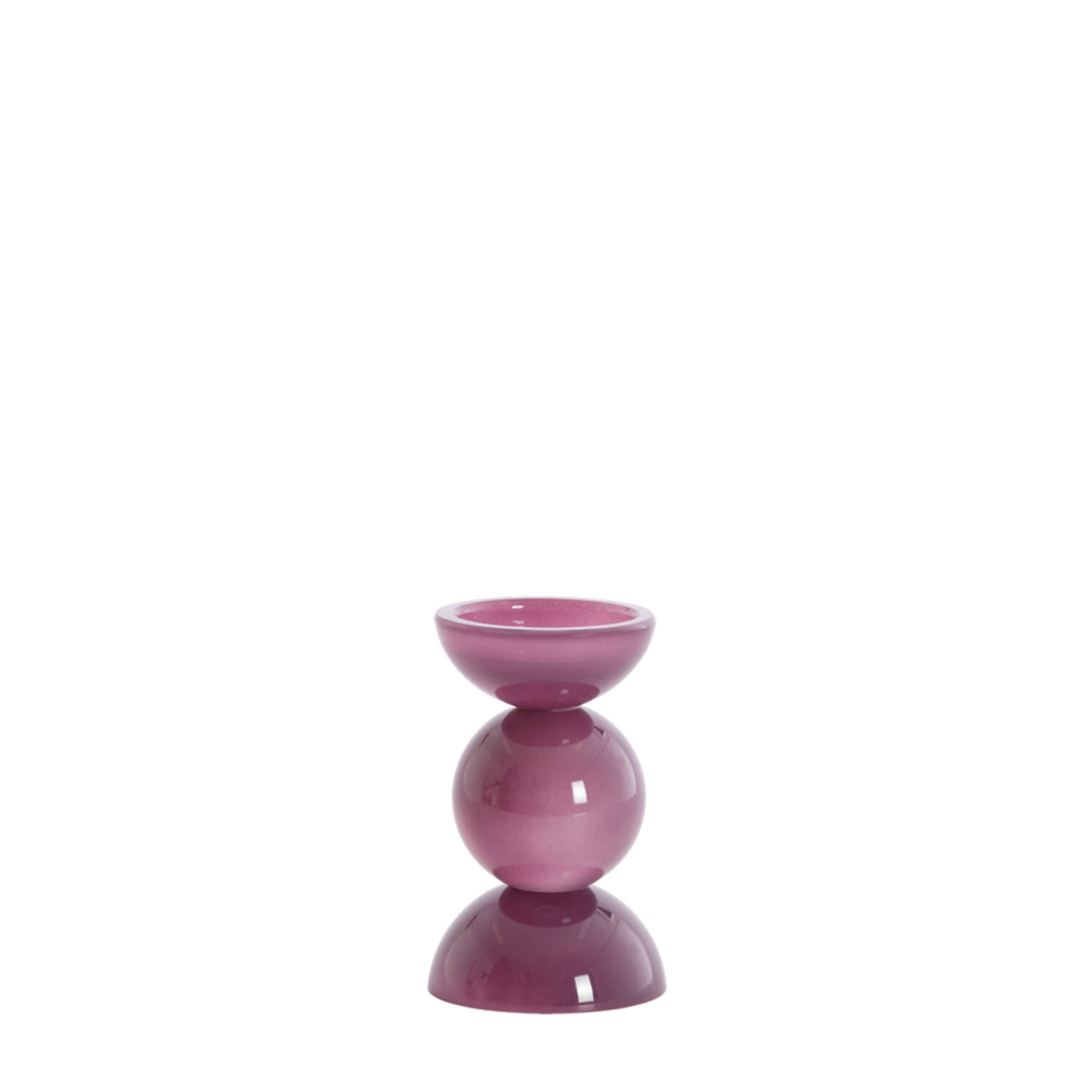Candle stick Ø9,5x15,5 cm ITINGA glass milky purple