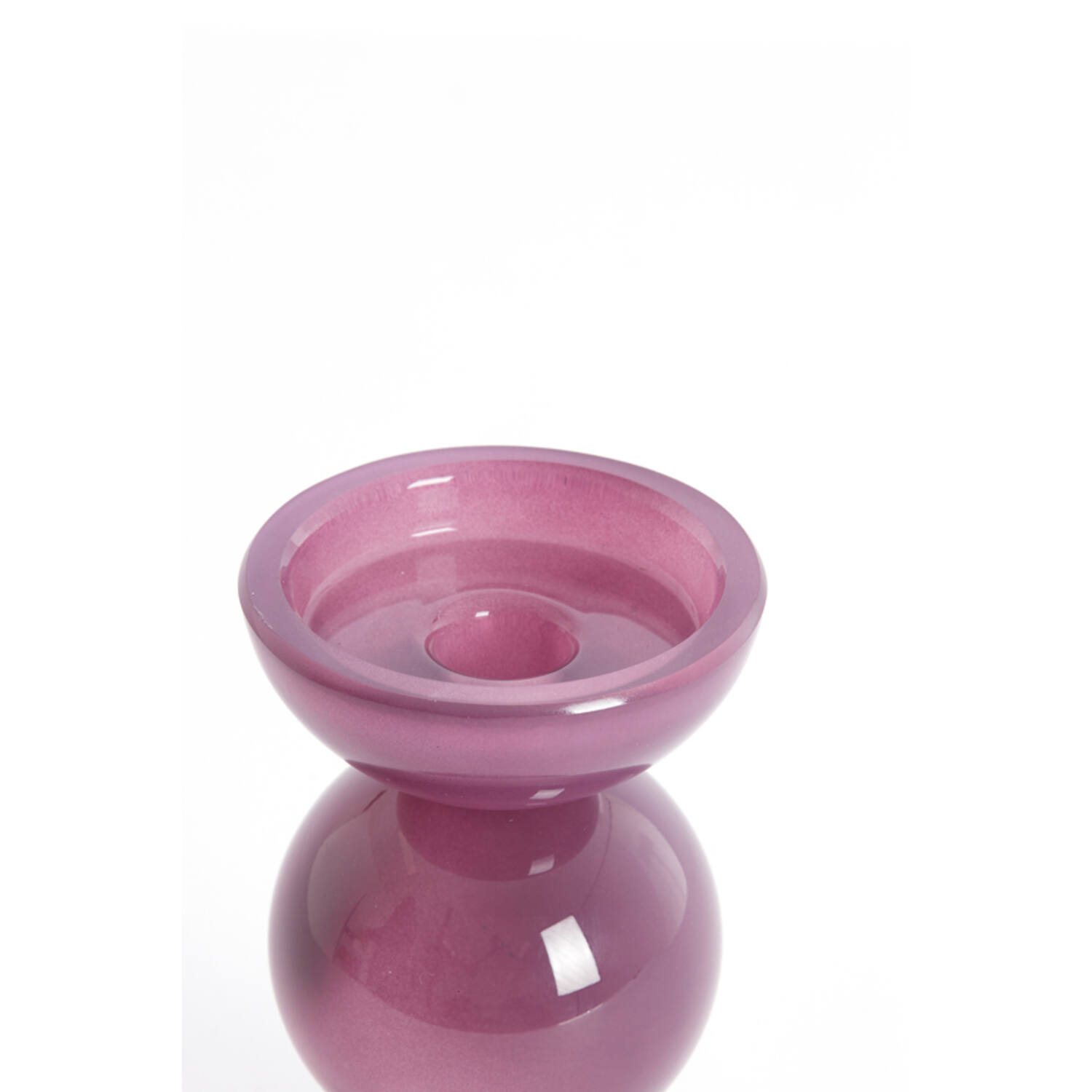 Candle stick Ø9,5x15,5 cm ITINGA glass milky purple