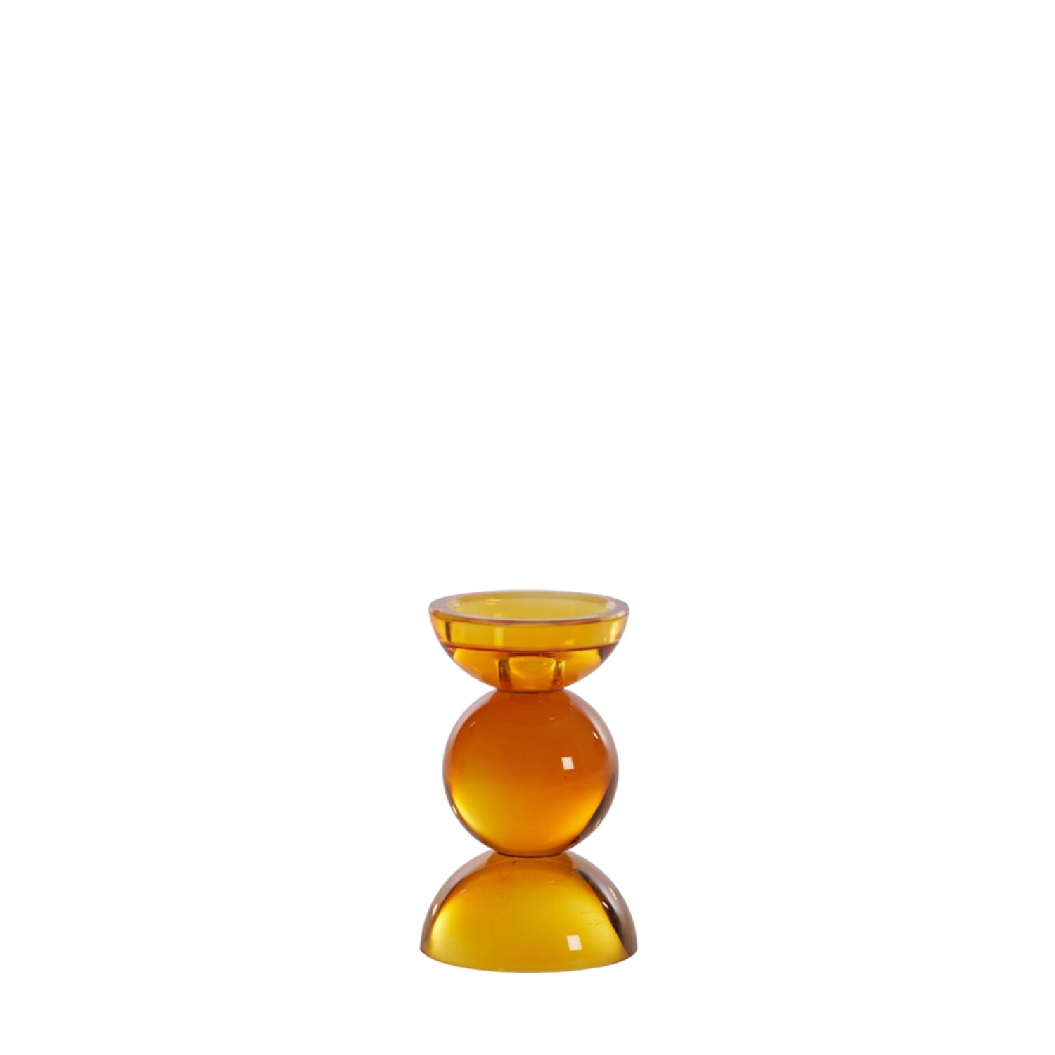 Candle stick Ø9,5x15,5 cm ITINGA glass orange