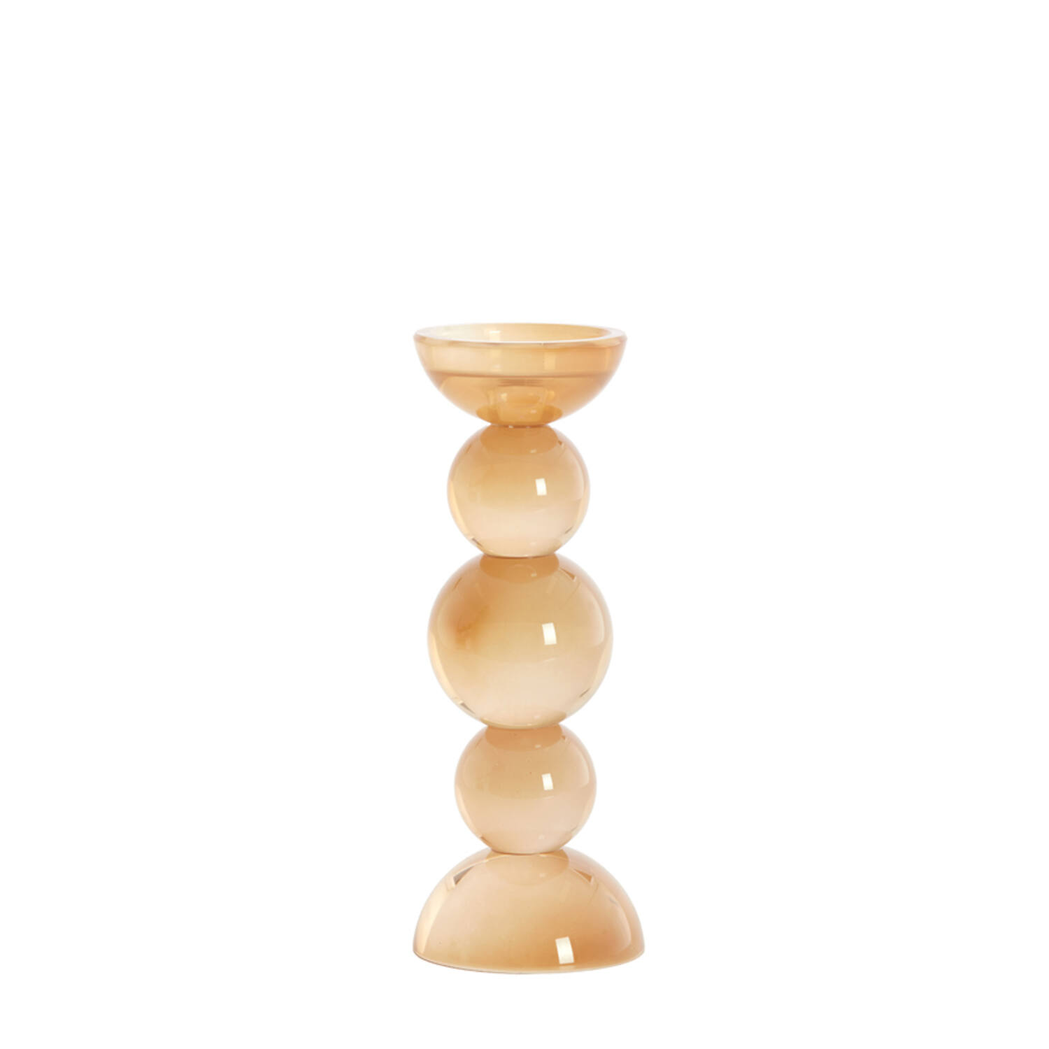 Candle stick Ø10x26,5 cm ITINGA glass milky amber