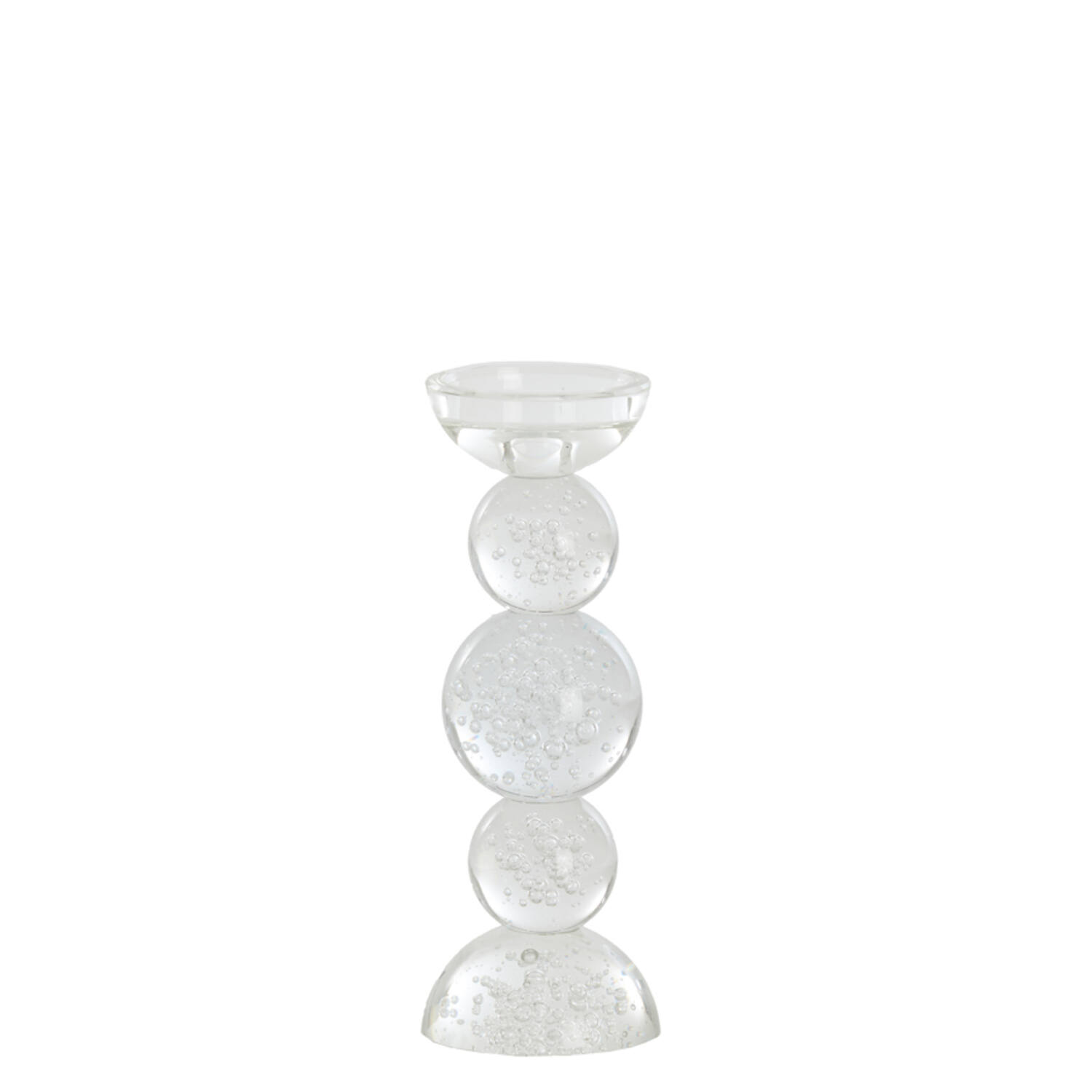 Candle stick Ø10x26,5 cm ITINGA glass bubble clear