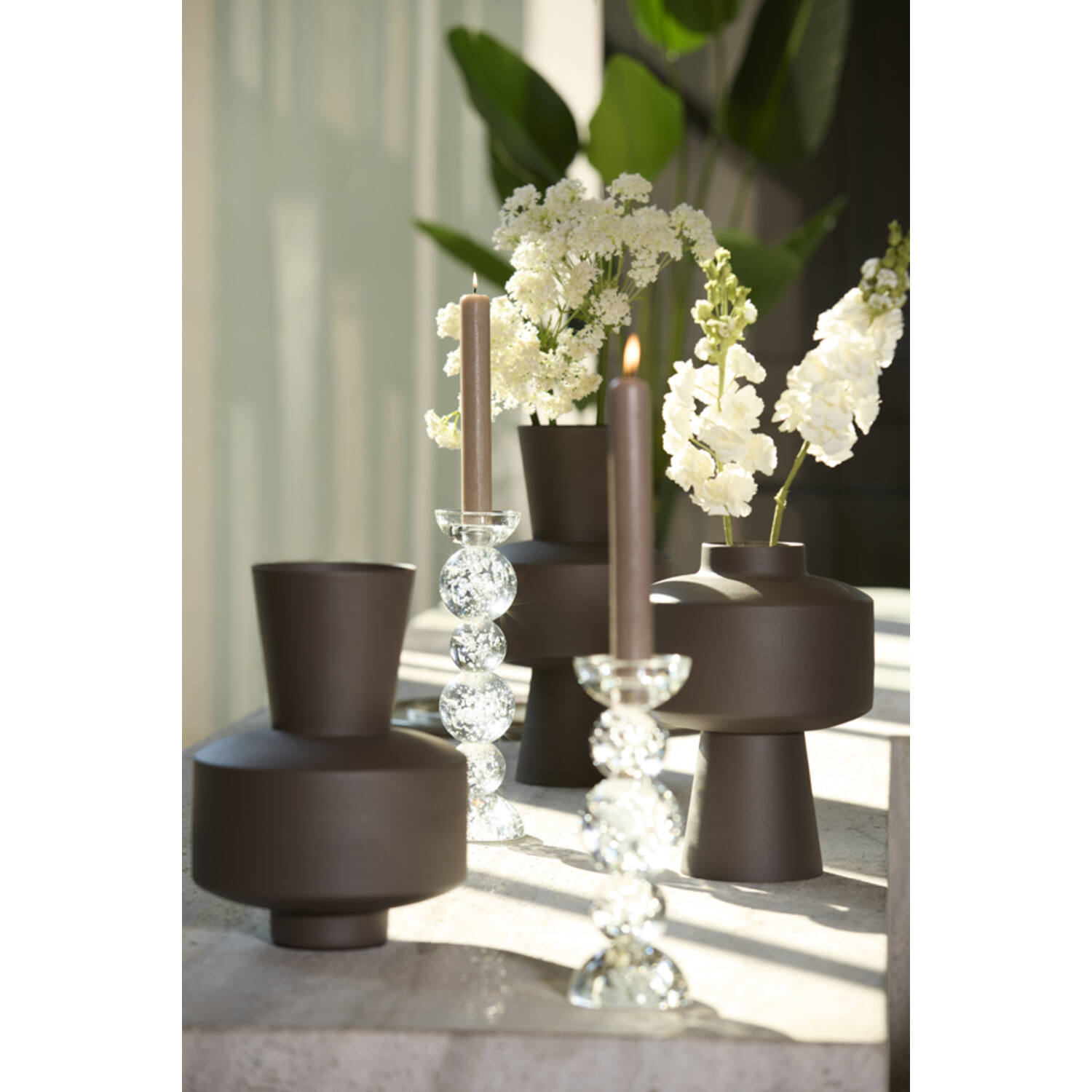 Candle stick Ø10x26,5 cm ITINGA glass bubble clear