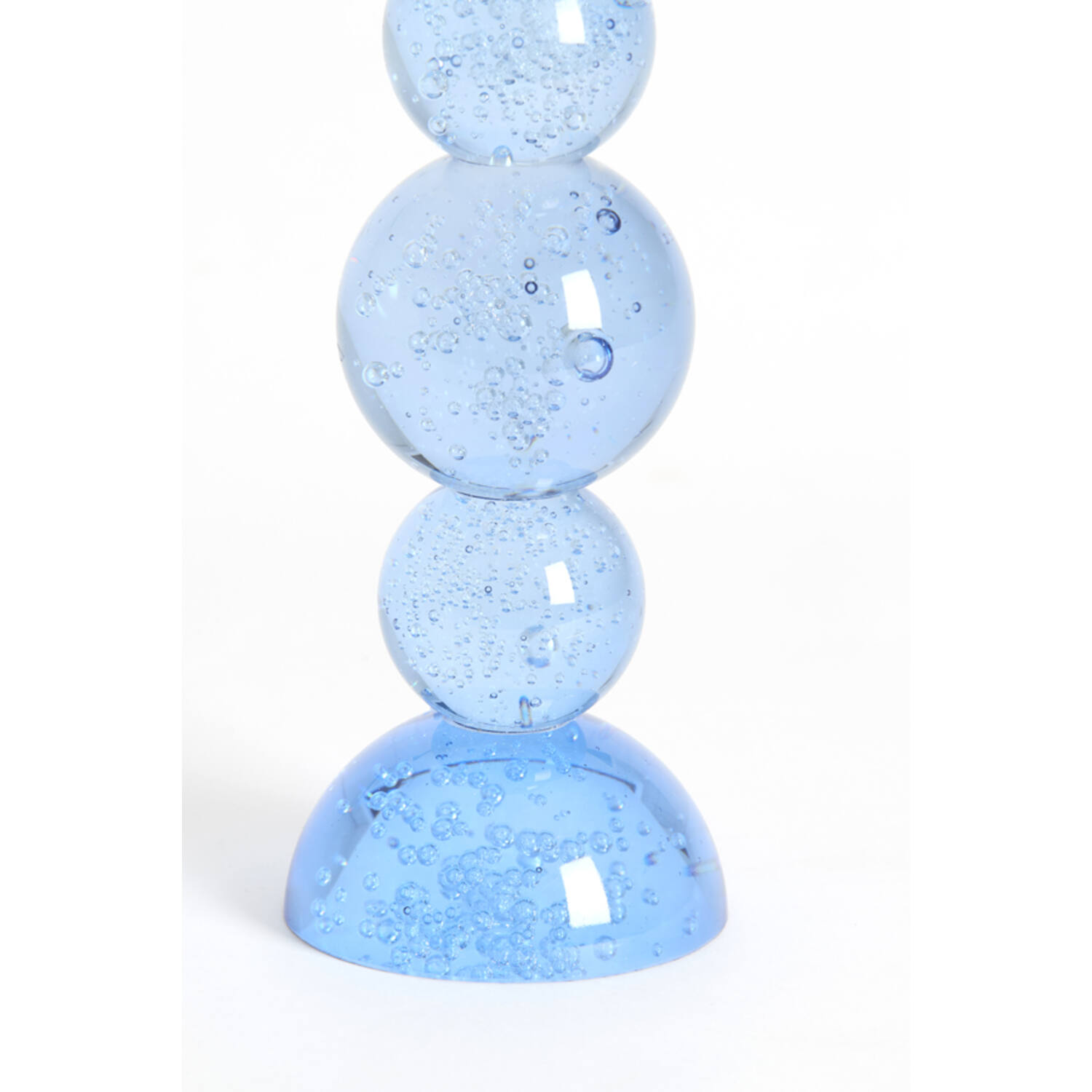 Candle stick Ø10x26,5 cm ITINGA glass bubble light blue