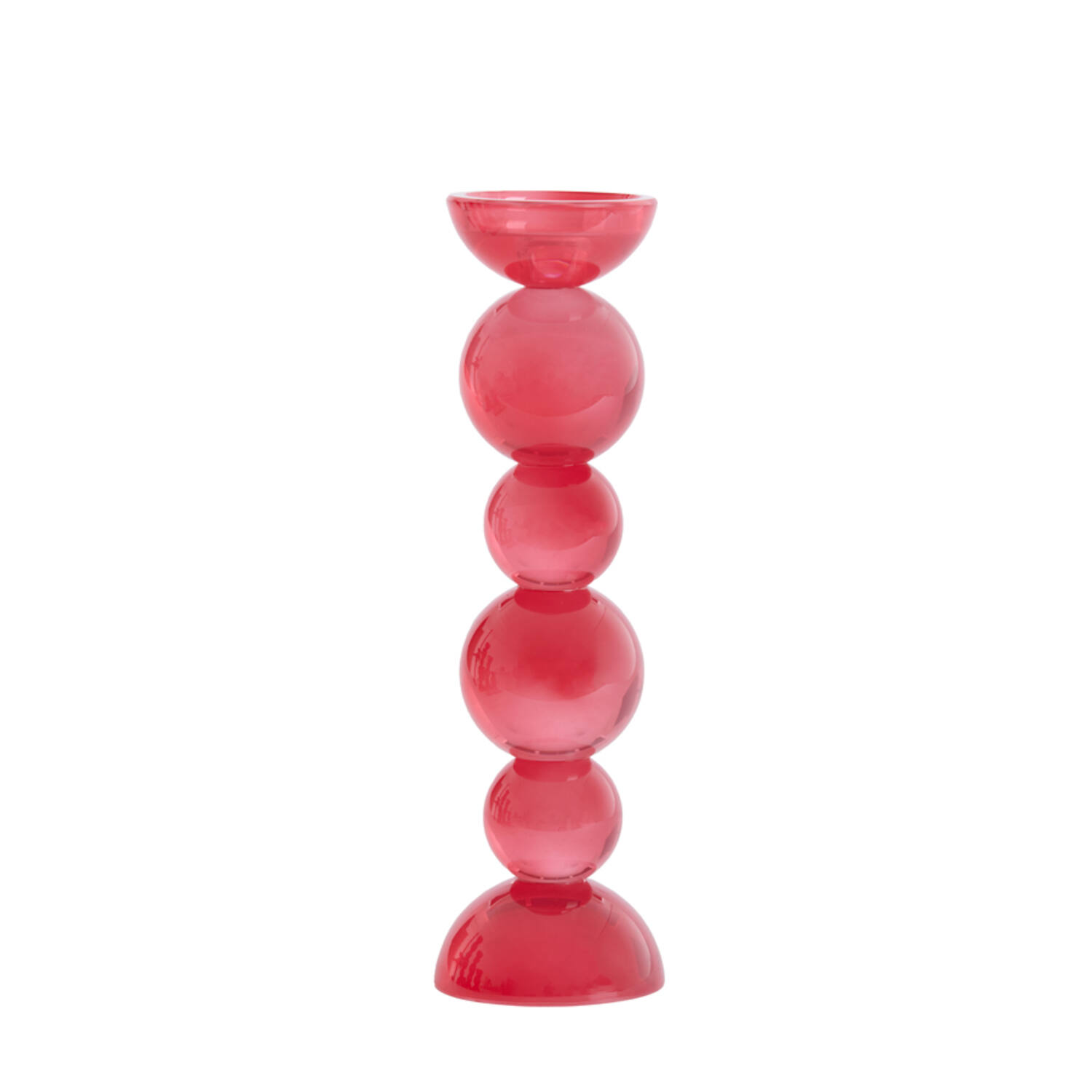 Candle stick Ø9,5x34 cm ITINGA glass milky coral