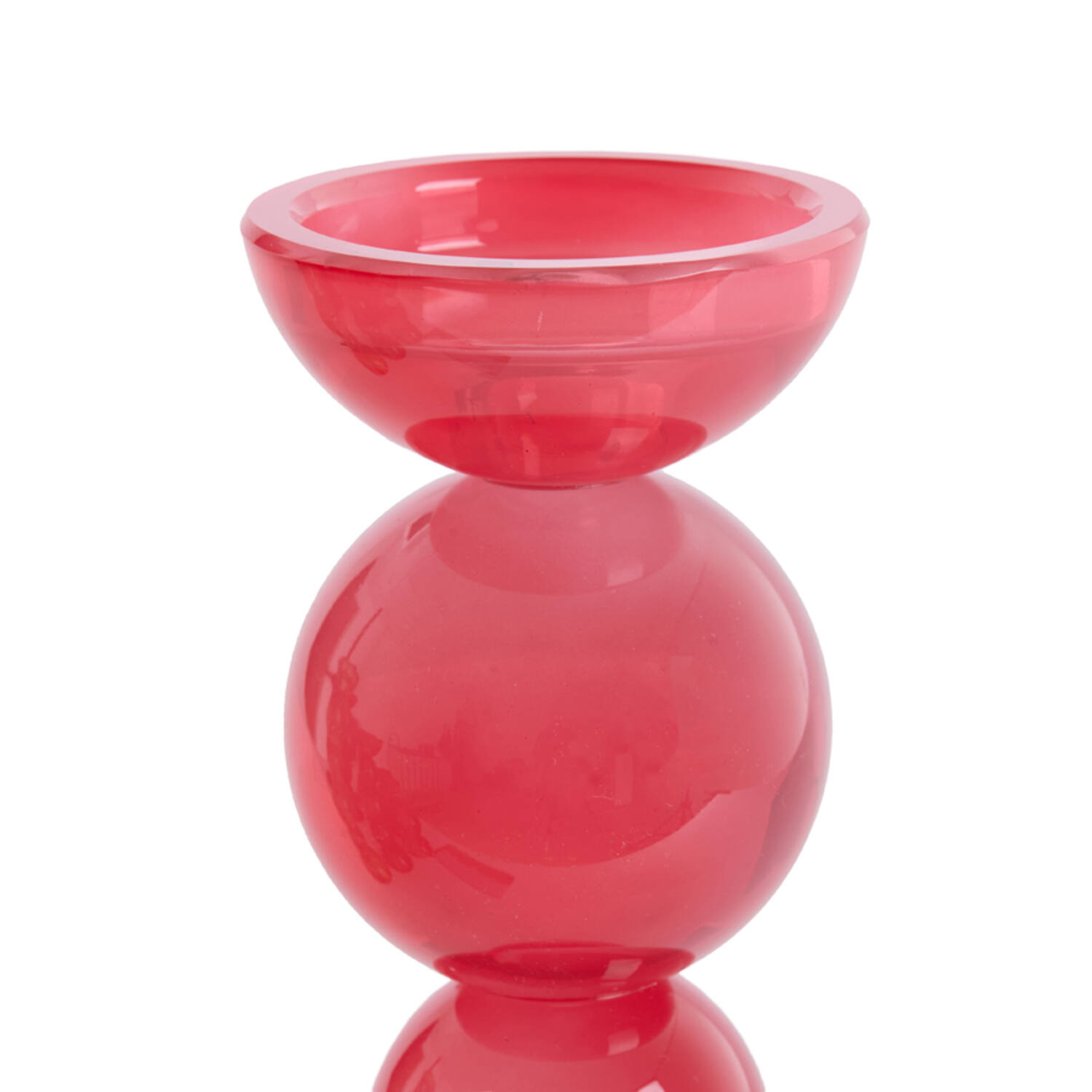 Candle stick Ø9,5x34 cm ITINGA glass milky coral