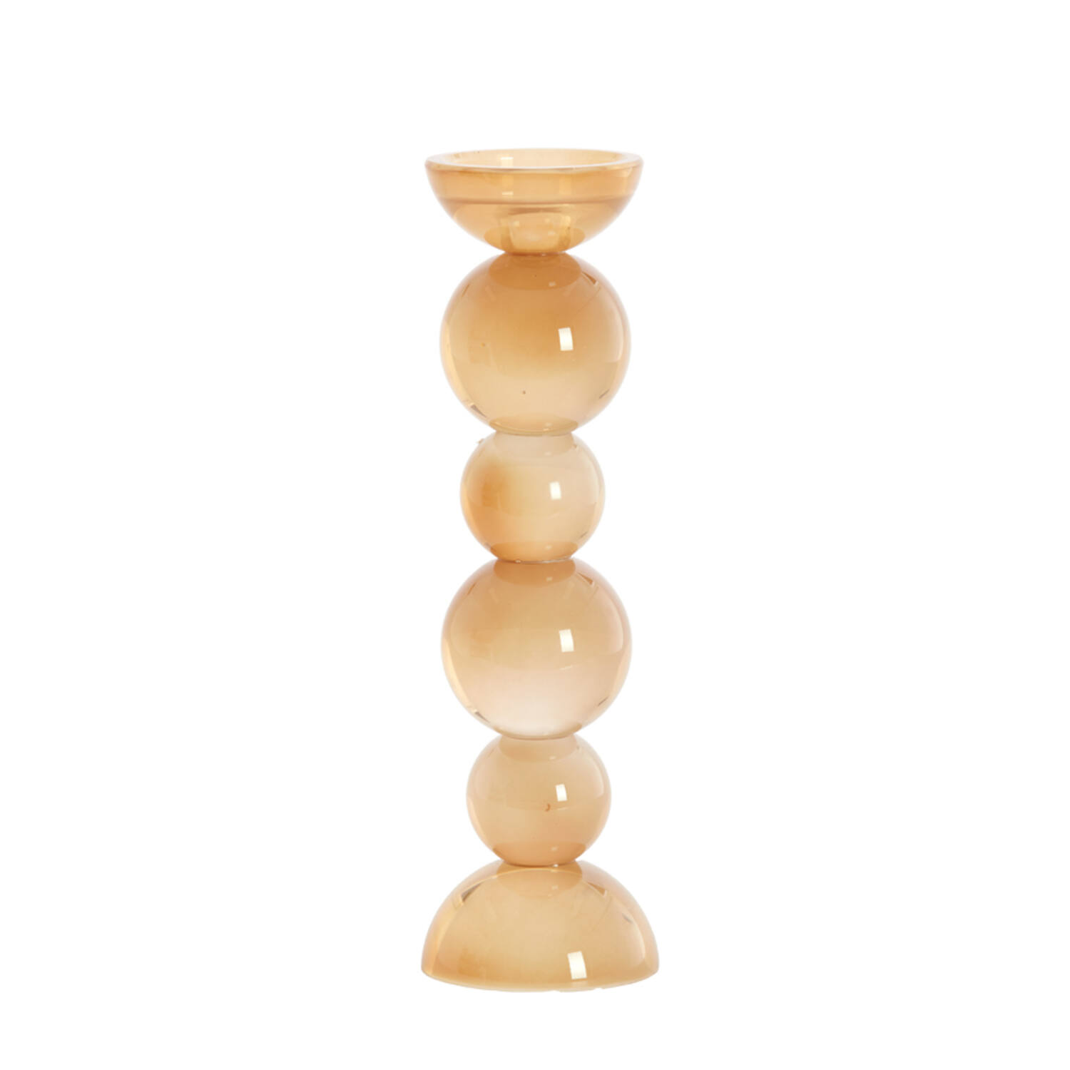 Candle stick Ø9,5x34 cm ITINGA glass milky amber