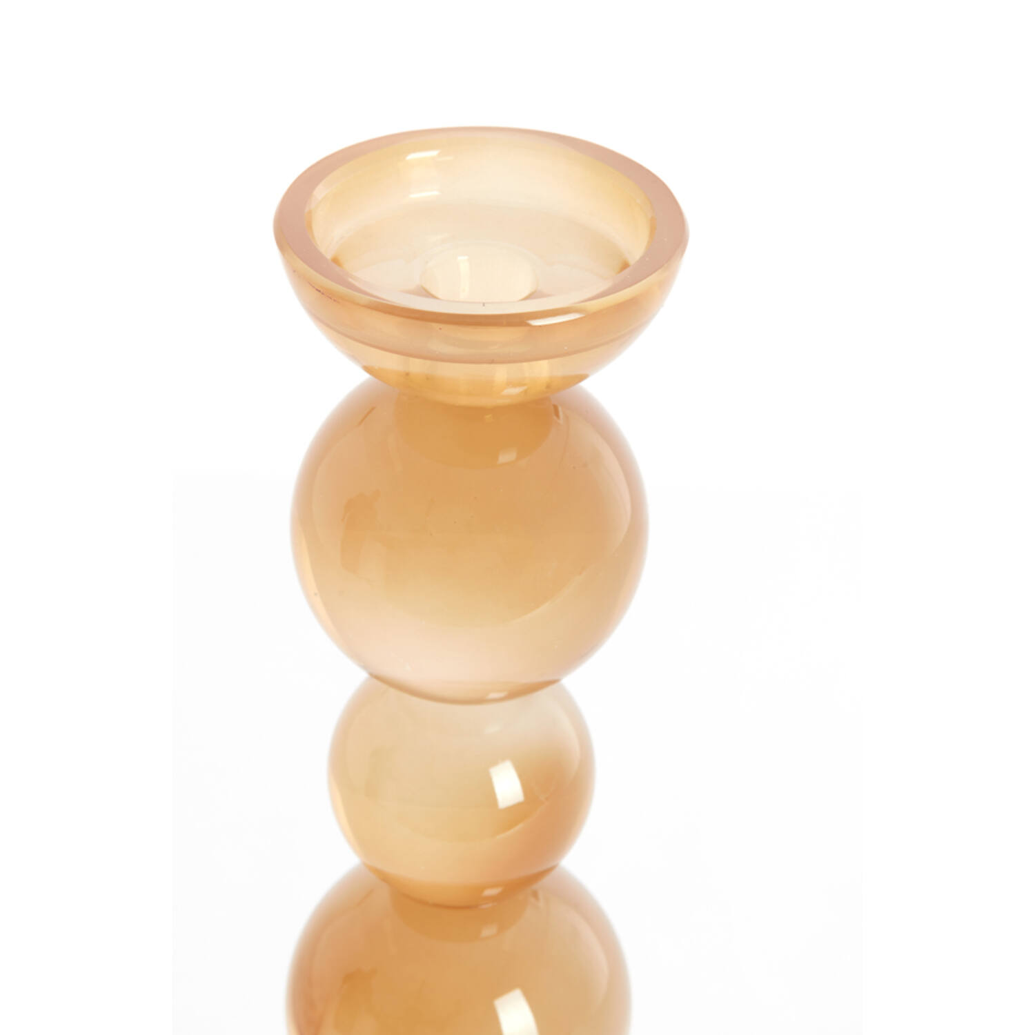 Candle stick Ø9,5x34 cm ITINGA glass milky amber