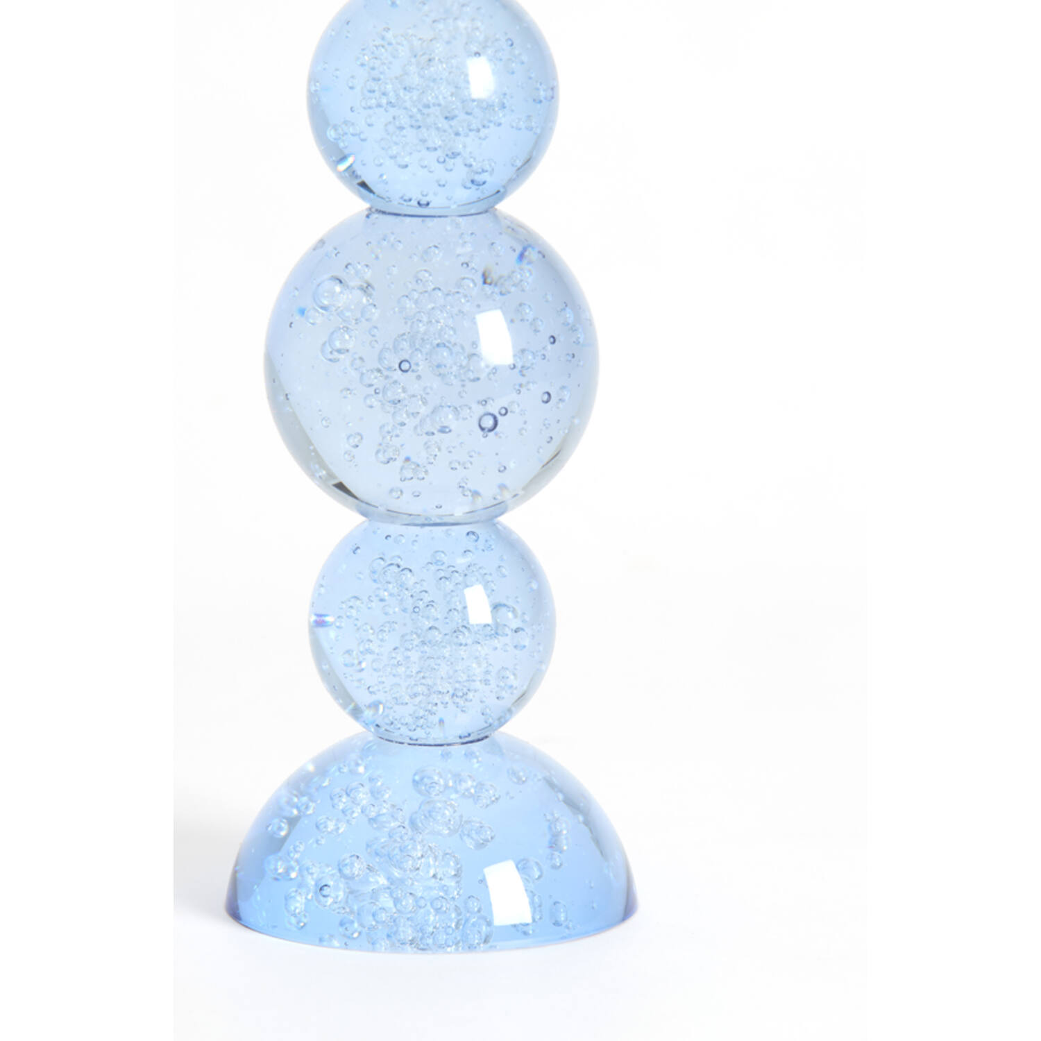 Candle stick Ø9,5x34 cm ITINGA glass bubble light blue