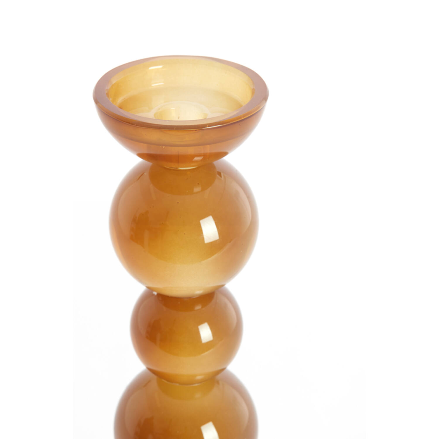 Candle stick Ø9,5x34 cm ITINGA glass milky dark brown