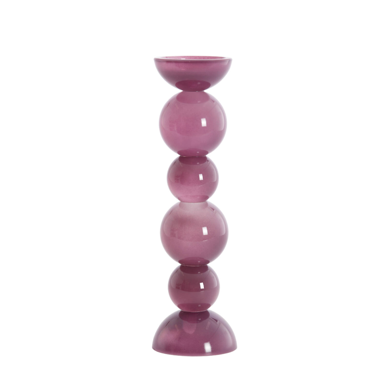 Candle stick Ø9,5x34 cm ITINGA glass milky purple