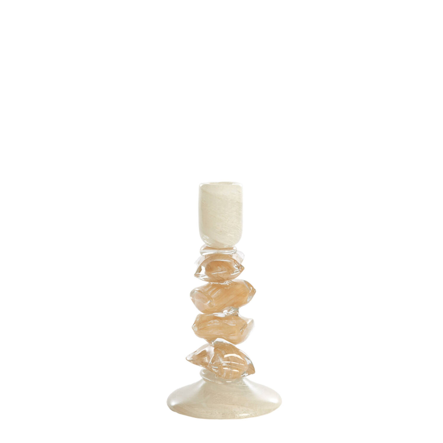 Candle stick Ø11,5x23 cm ESTINA cream+brown
