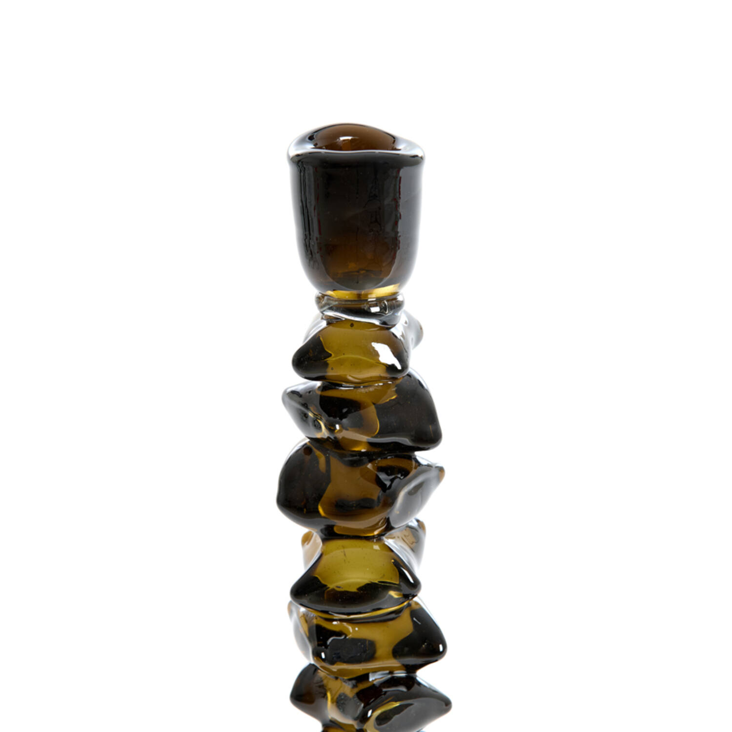 Candle stick Ø11x24,5 cm ESTIVA glass olive green