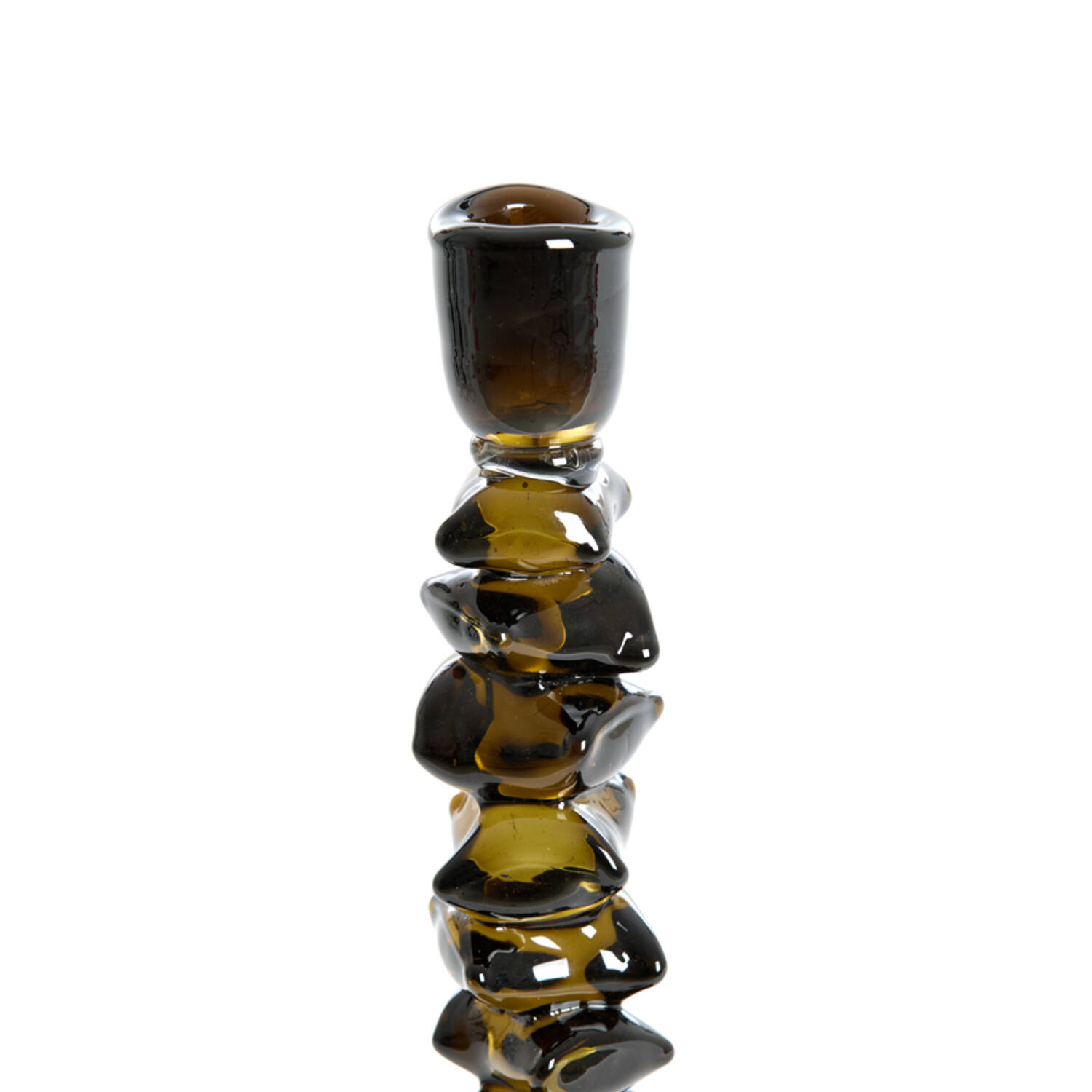 Candle stick Ø11x28,5 cm ESTIVA glass olive green