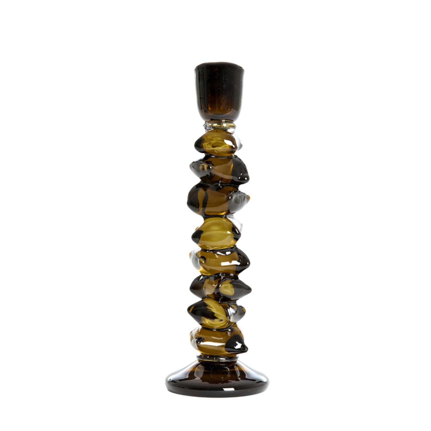 Candle stick Ø11x34 cm ESTIVA glass olive green
