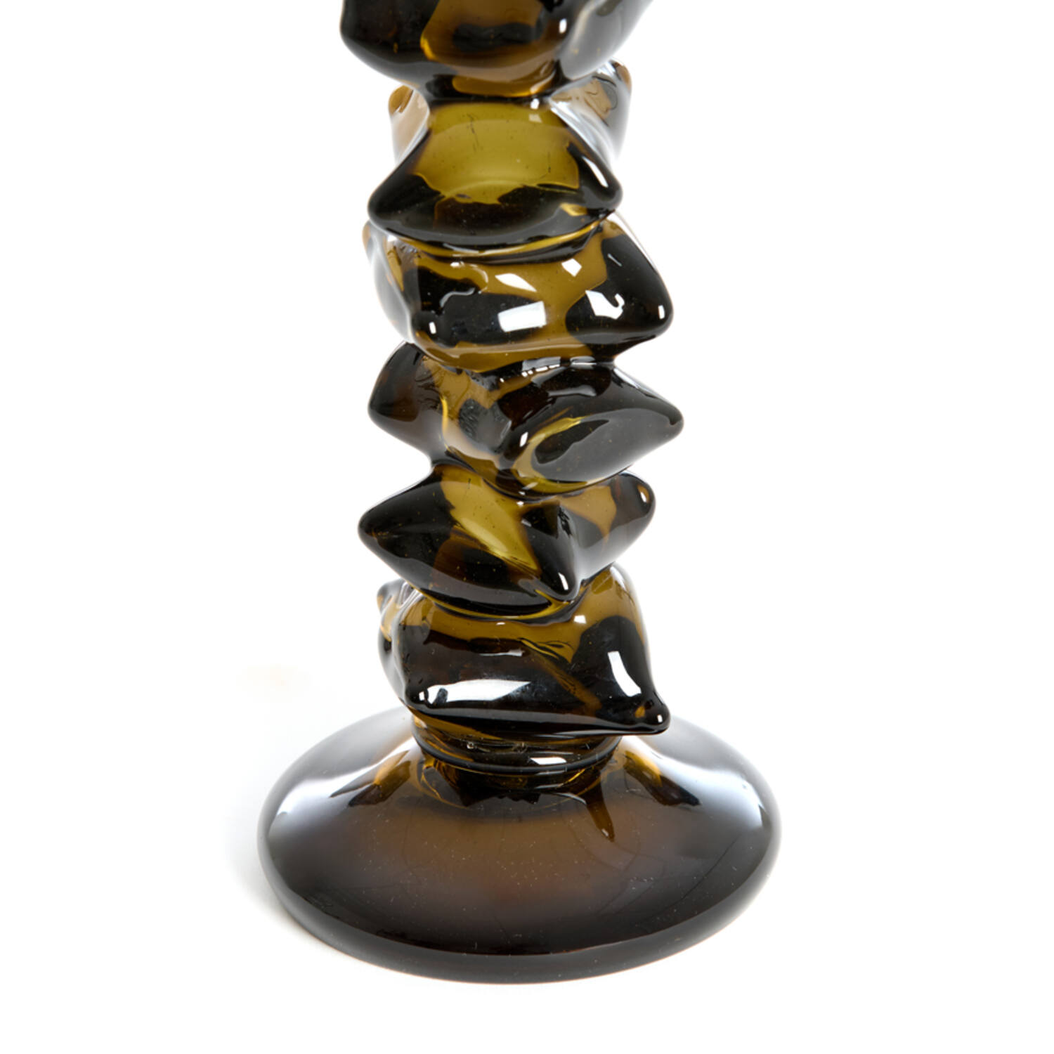Candle stick Ø11x34 cm ESTIVA glass olive green