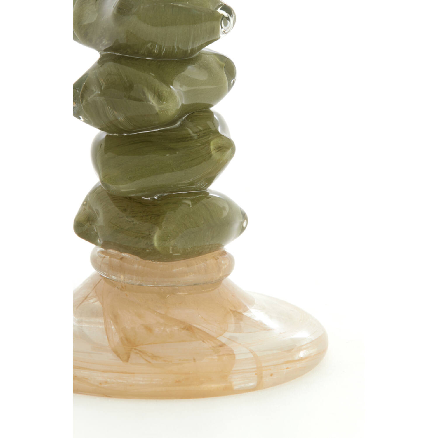 Candle stick Ø11,5x35 cm ESTINA brown+moss green