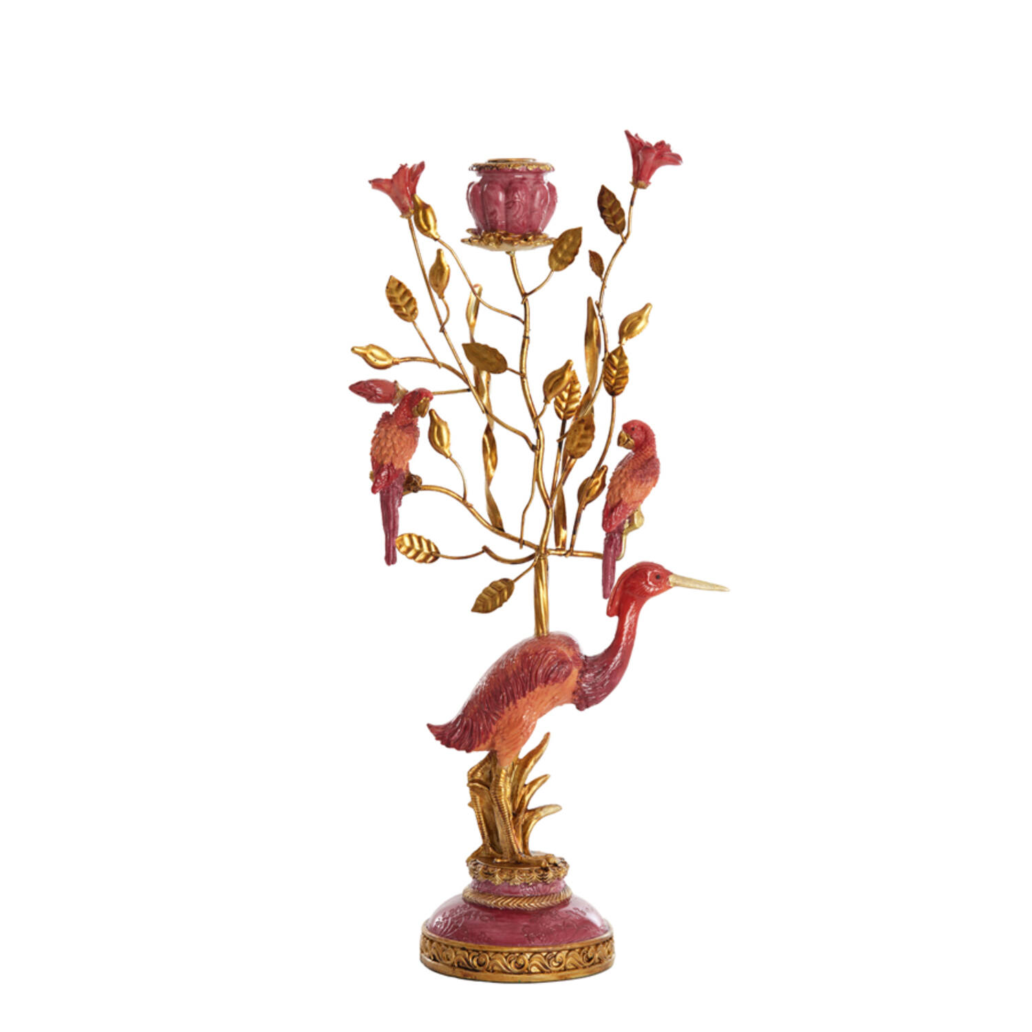 Candle stick 22x11x44 cm HERON burgundy+bronze