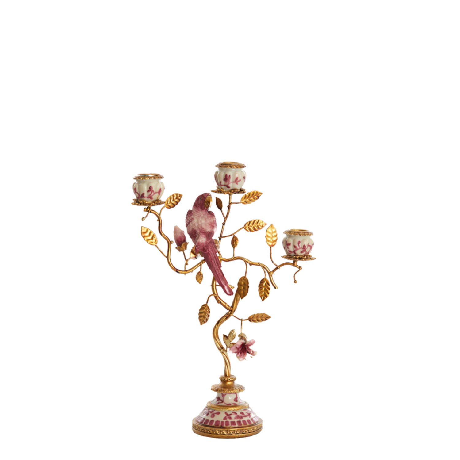 Candle stick 3L 22,5x9x31,5 cm LOROS burgundy-cream+bronze
