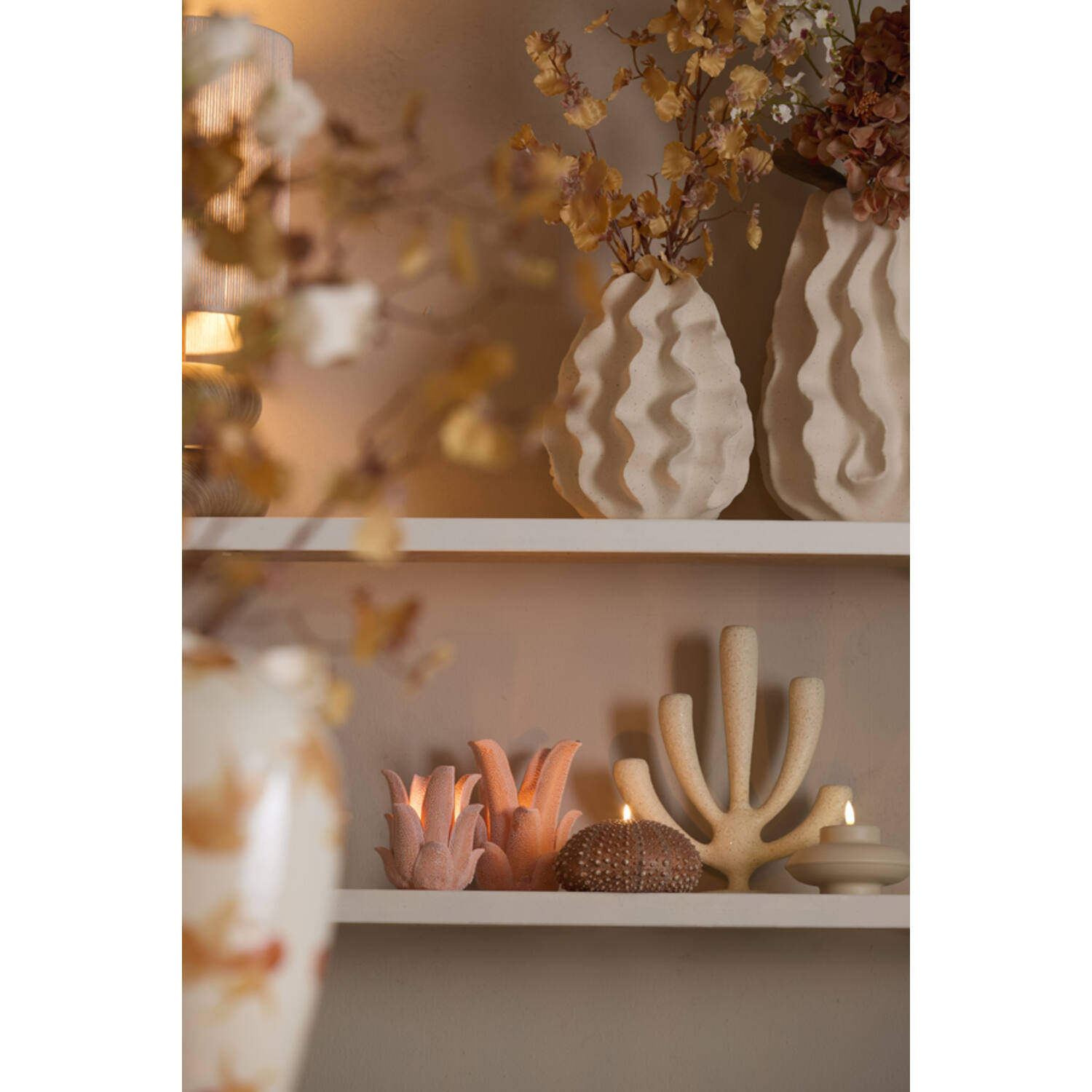 Candle stick 5L 25x11,5x28,5 cm POLINO matt cream